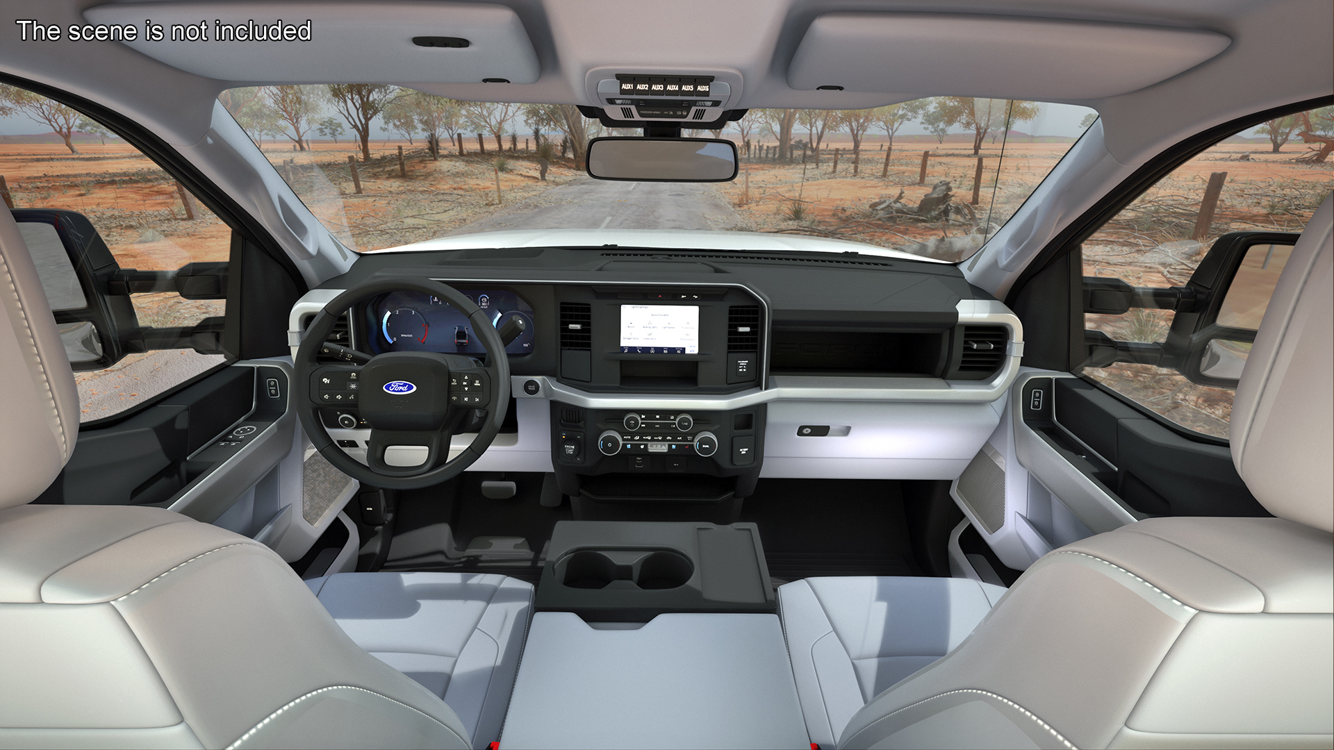 3D Crew Cab 2023 Ford Super Duty F-550 Lariat Bare Chassis White