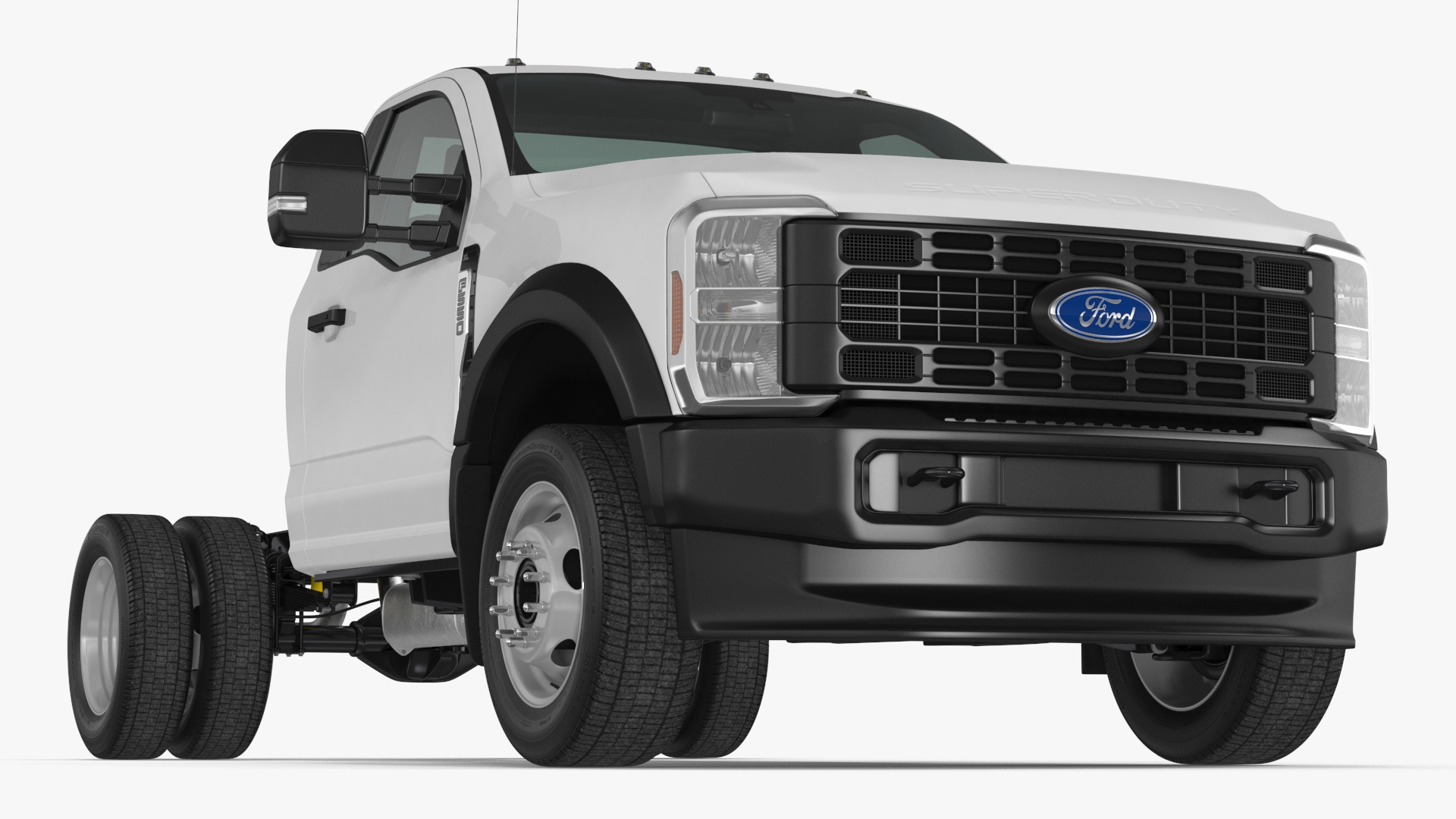 3D Crew Cab 2023 Ford Super Duty F-550 Lariat Bare Chassis White