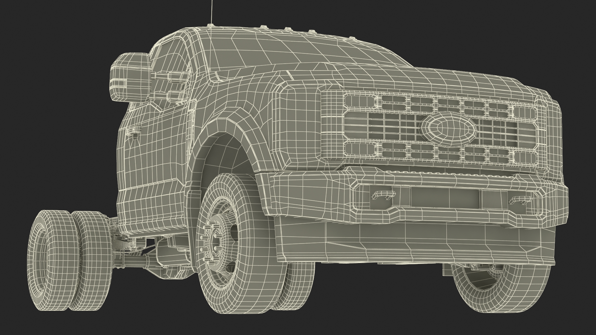 3D Crew Cab 2023 Ford Super Duty F-550 Lariat Bare Chassis White