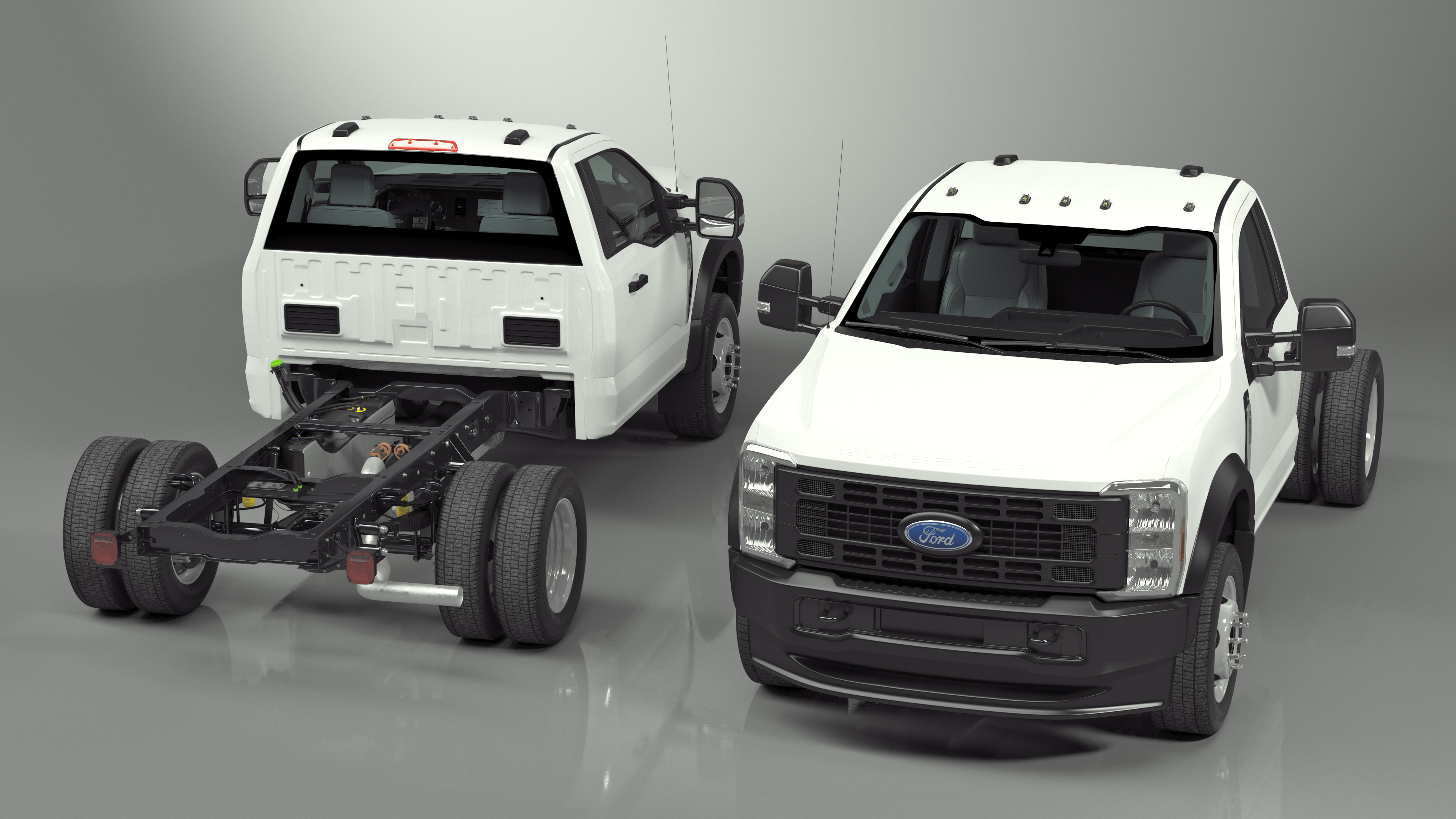 3D Crew Cab 2023 Ford Super Duty F-550 Lariat Bare Chassis White