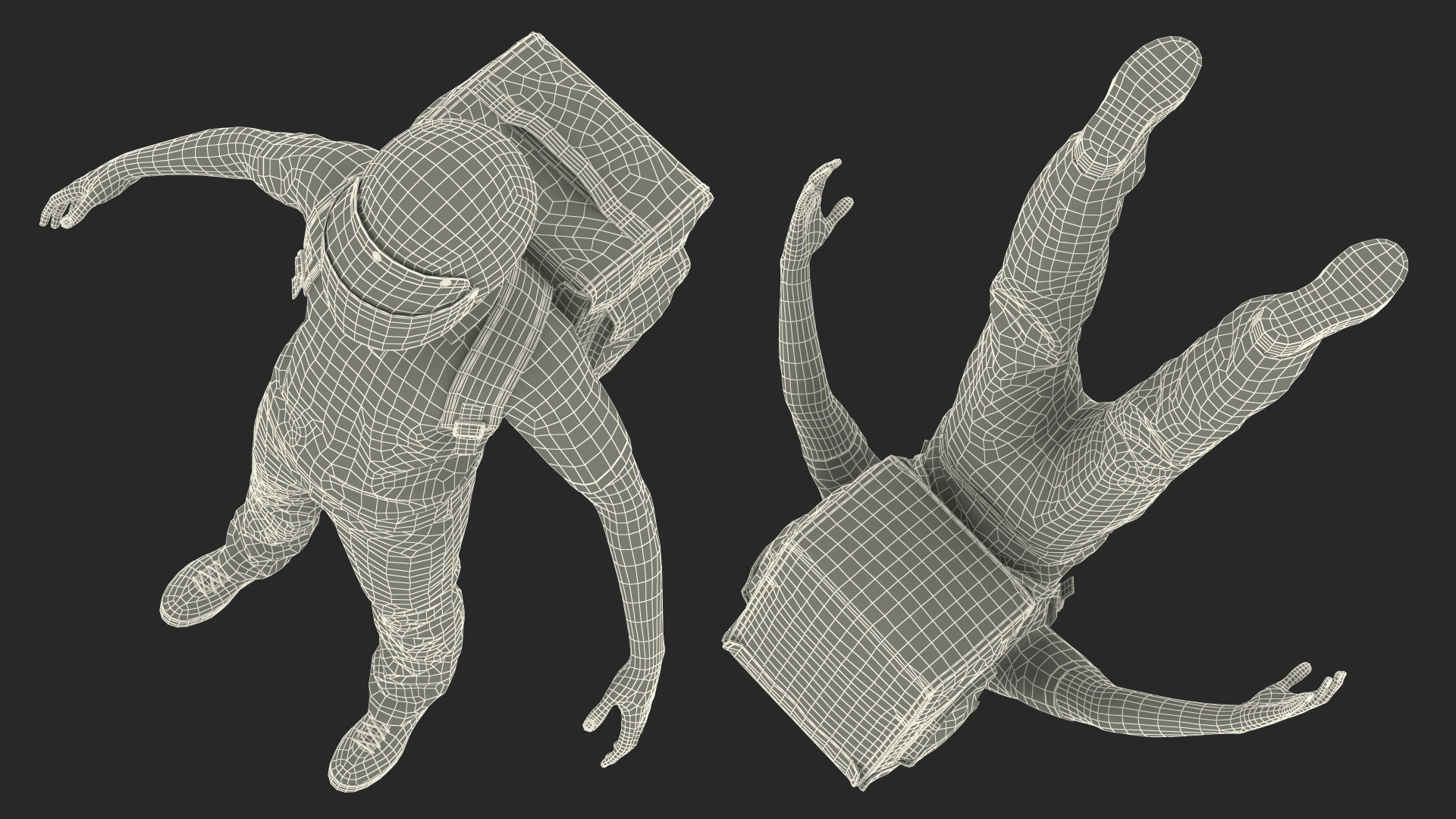 3D Food Delivery Man wearing Helmet T Pose Fur model