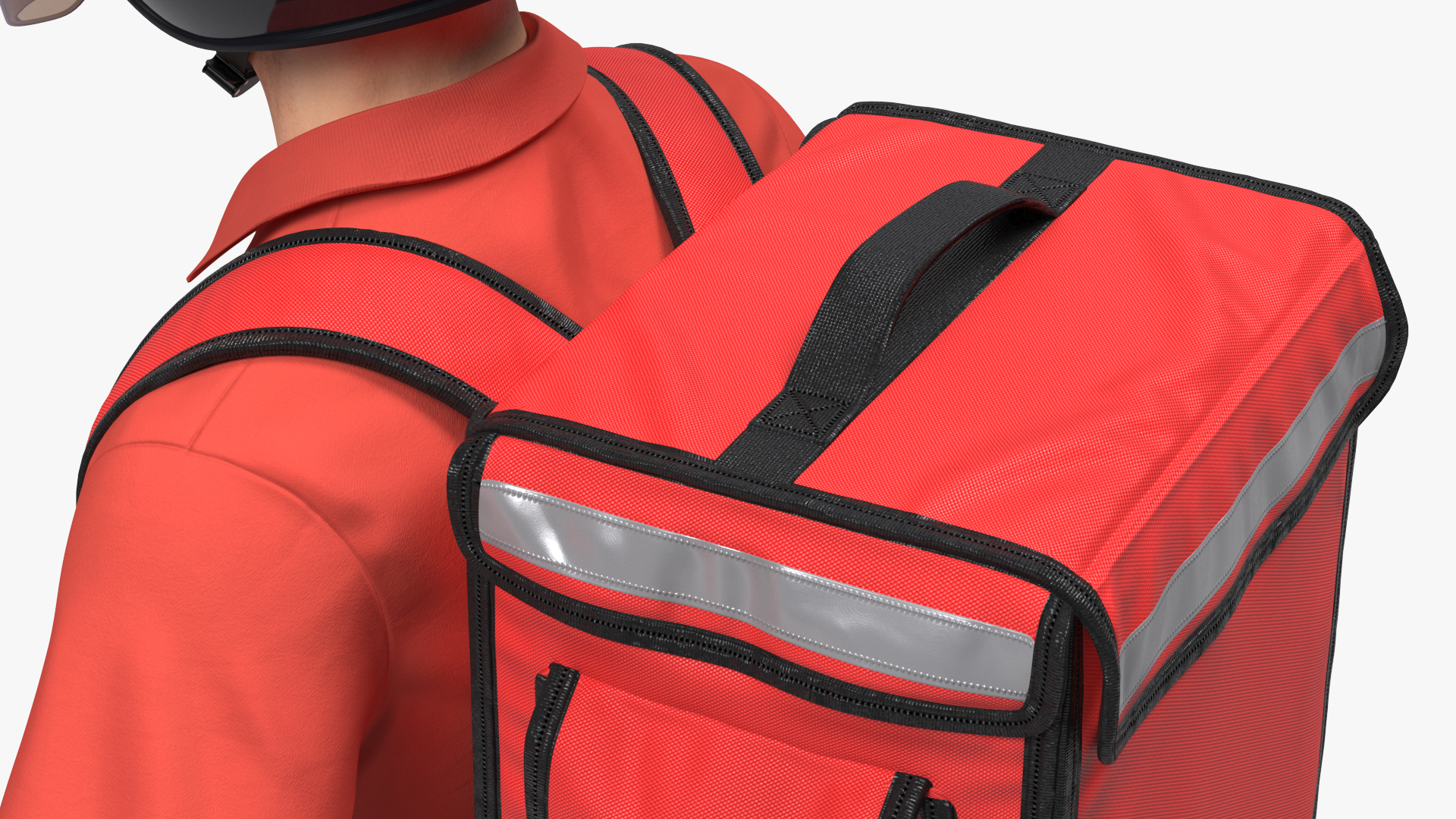 3D Food Delivery Man wearing Helmet T Pose Fur model