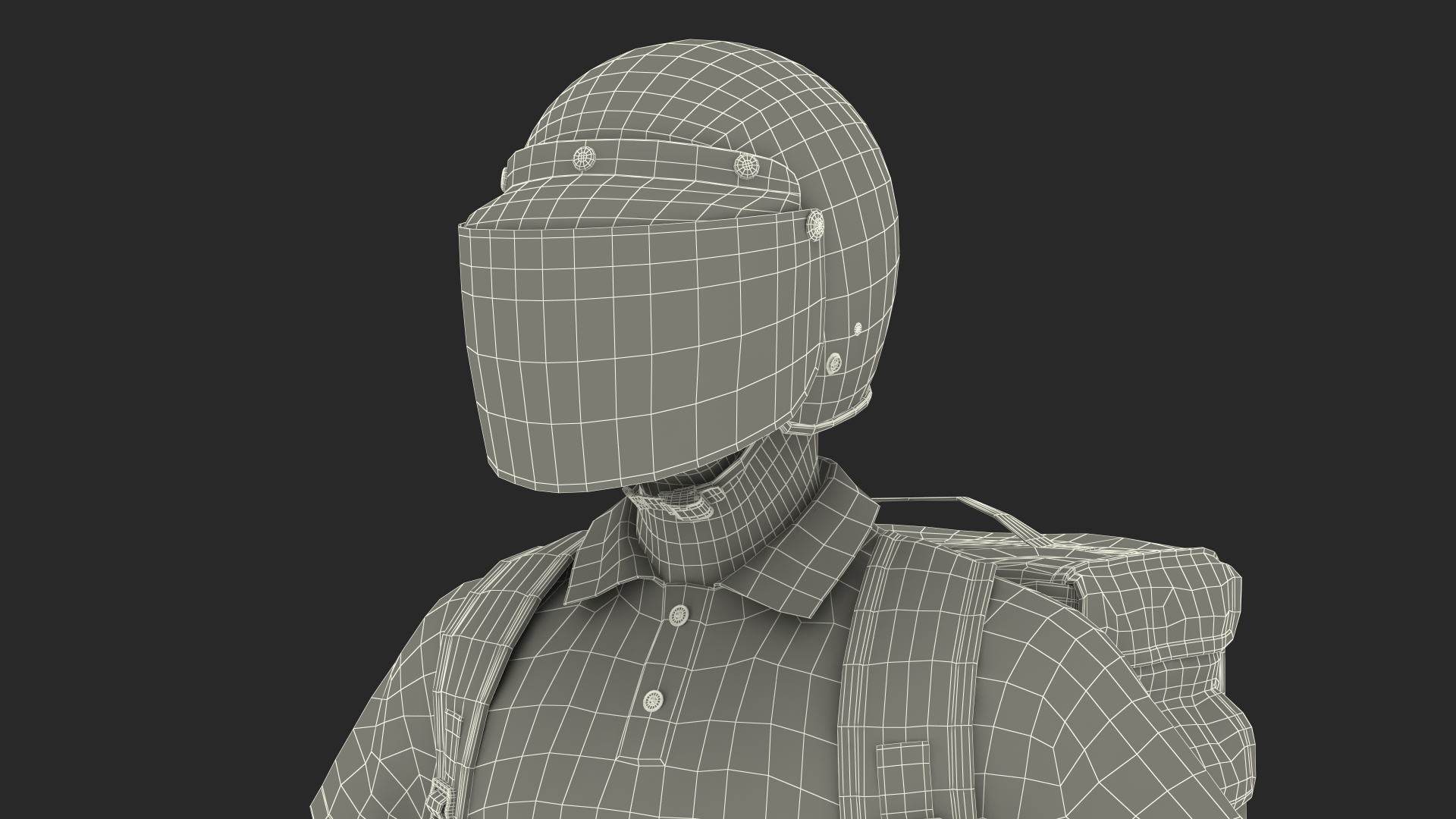 3D Food Delivery Man wearing Helmet T Pose Fur model