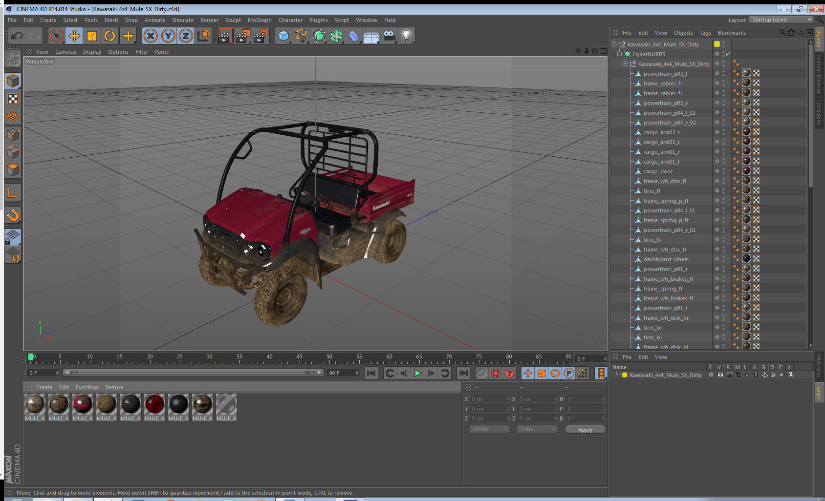 3D Kawasaki 4x4 Mule SX Dirty