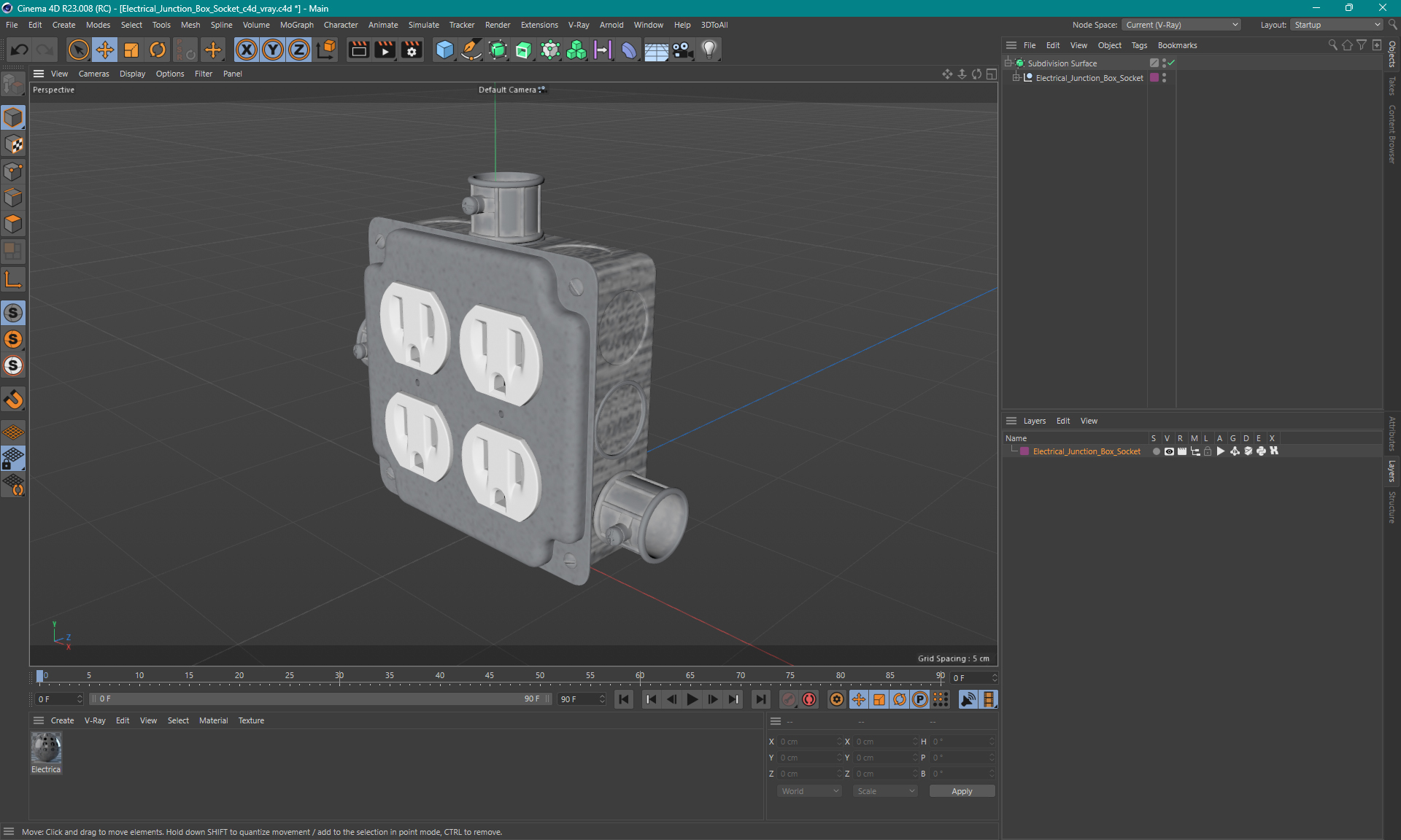 3D model Electrical Junction Box Socket