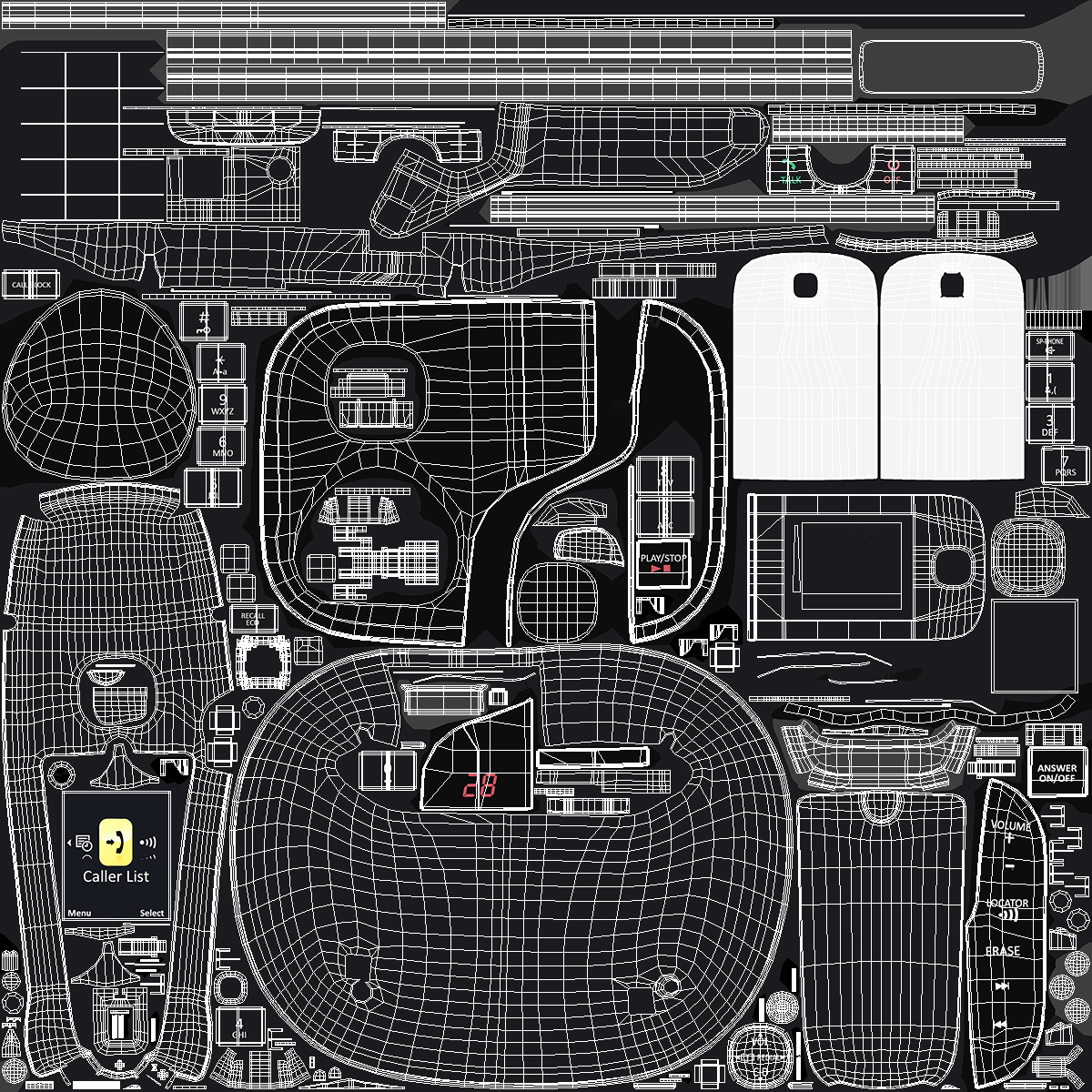 Cordless DECT Phone with Answering Machine 3D