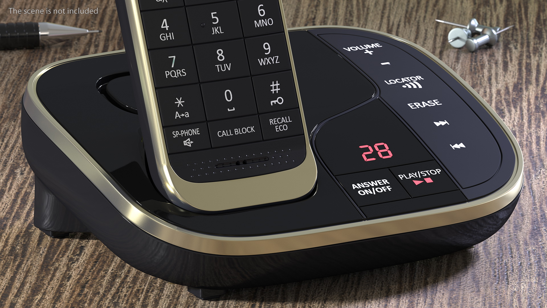 Cordless DECT Phone with Answering Machine 3D