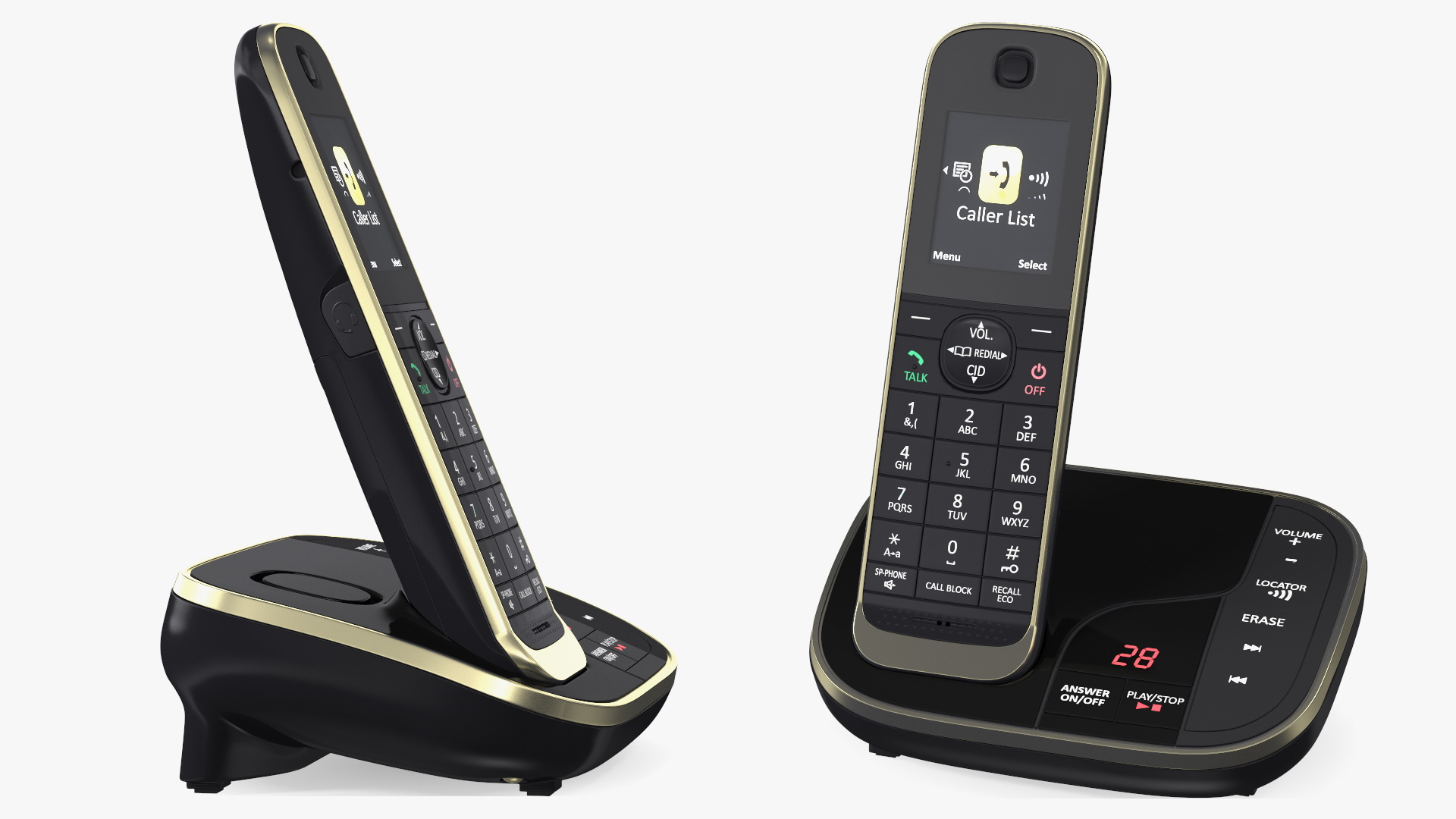 Cordless DECT Phone with Answering Machine 3D