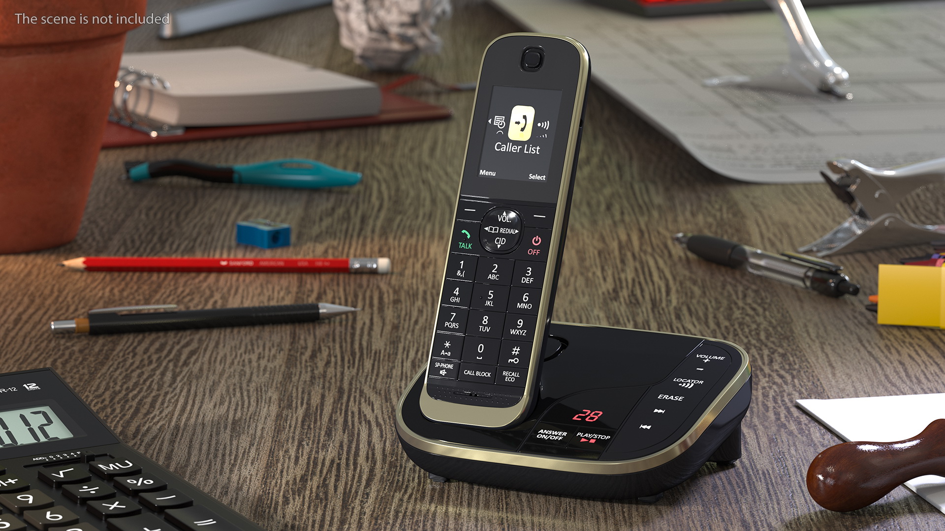 Cordless DECT Phone with Answering Machine 3D