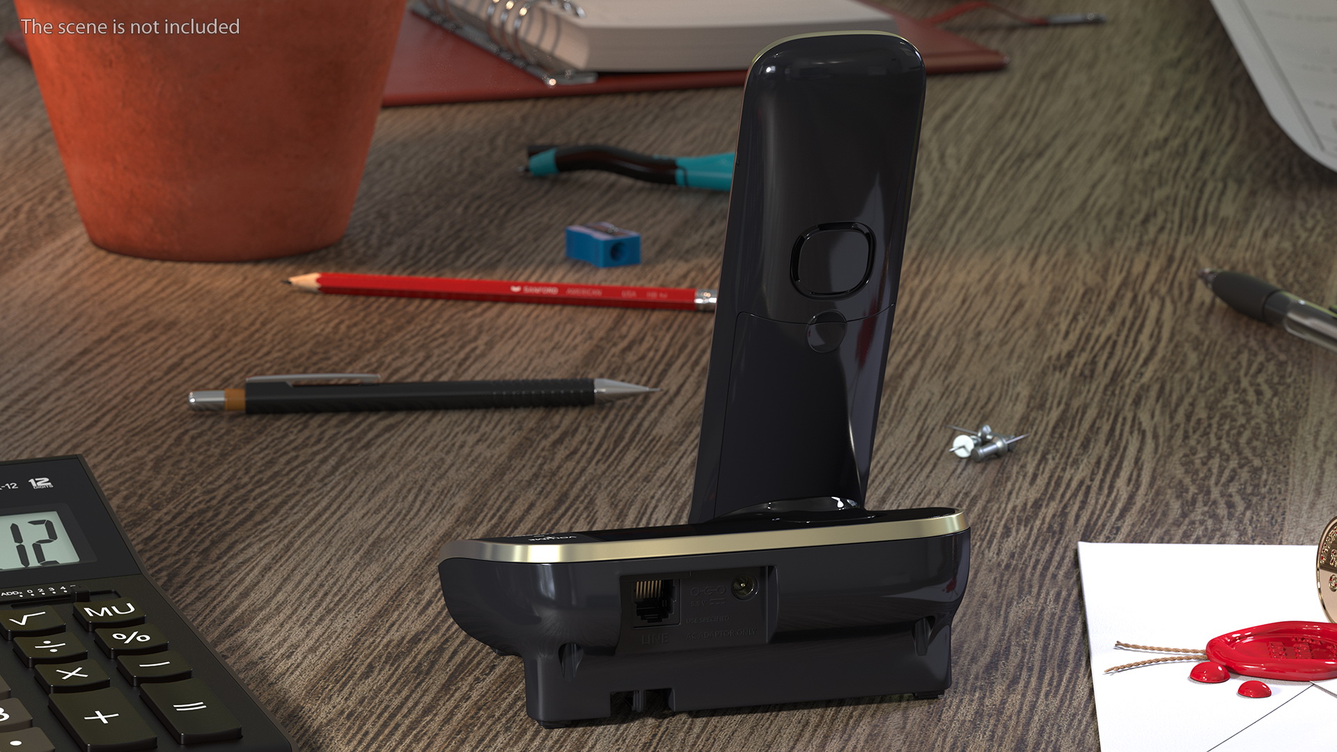 Cordless DECT Phone with Answering Machine 3D