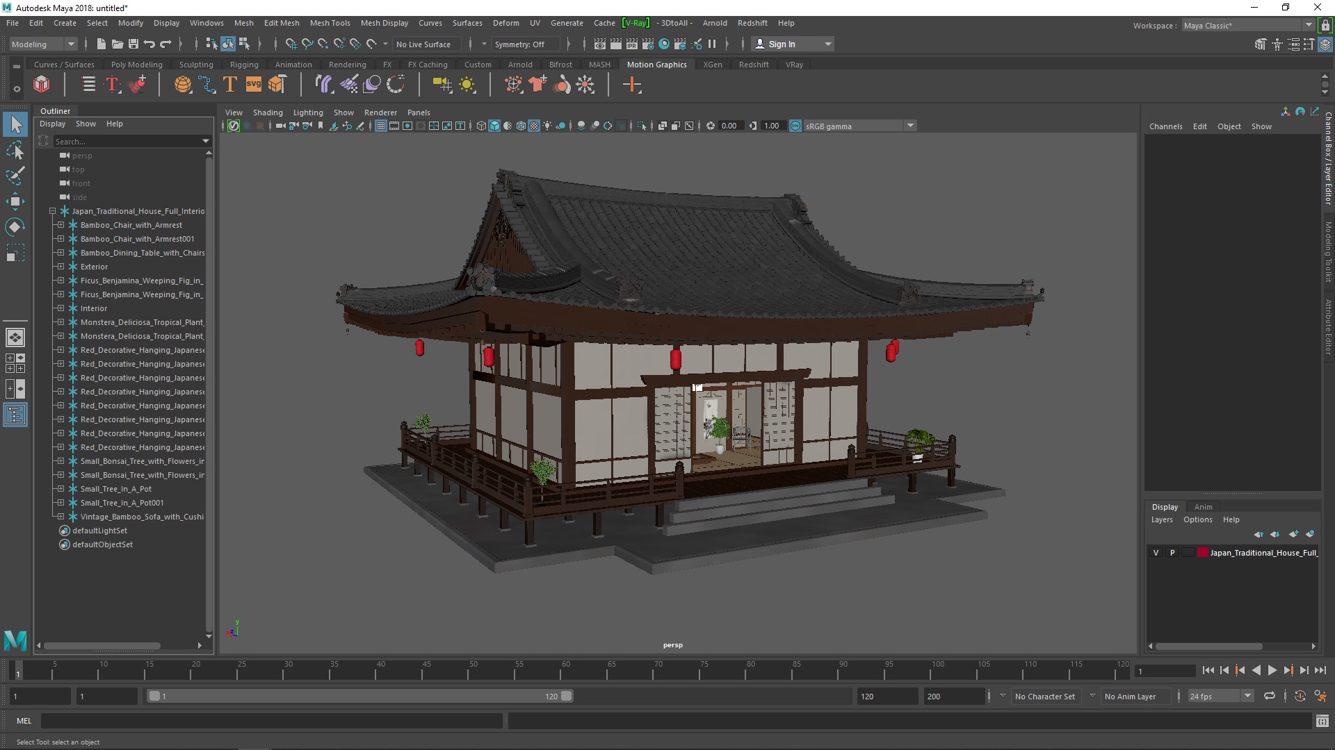 Japan Traditional House Full Interior 3D
