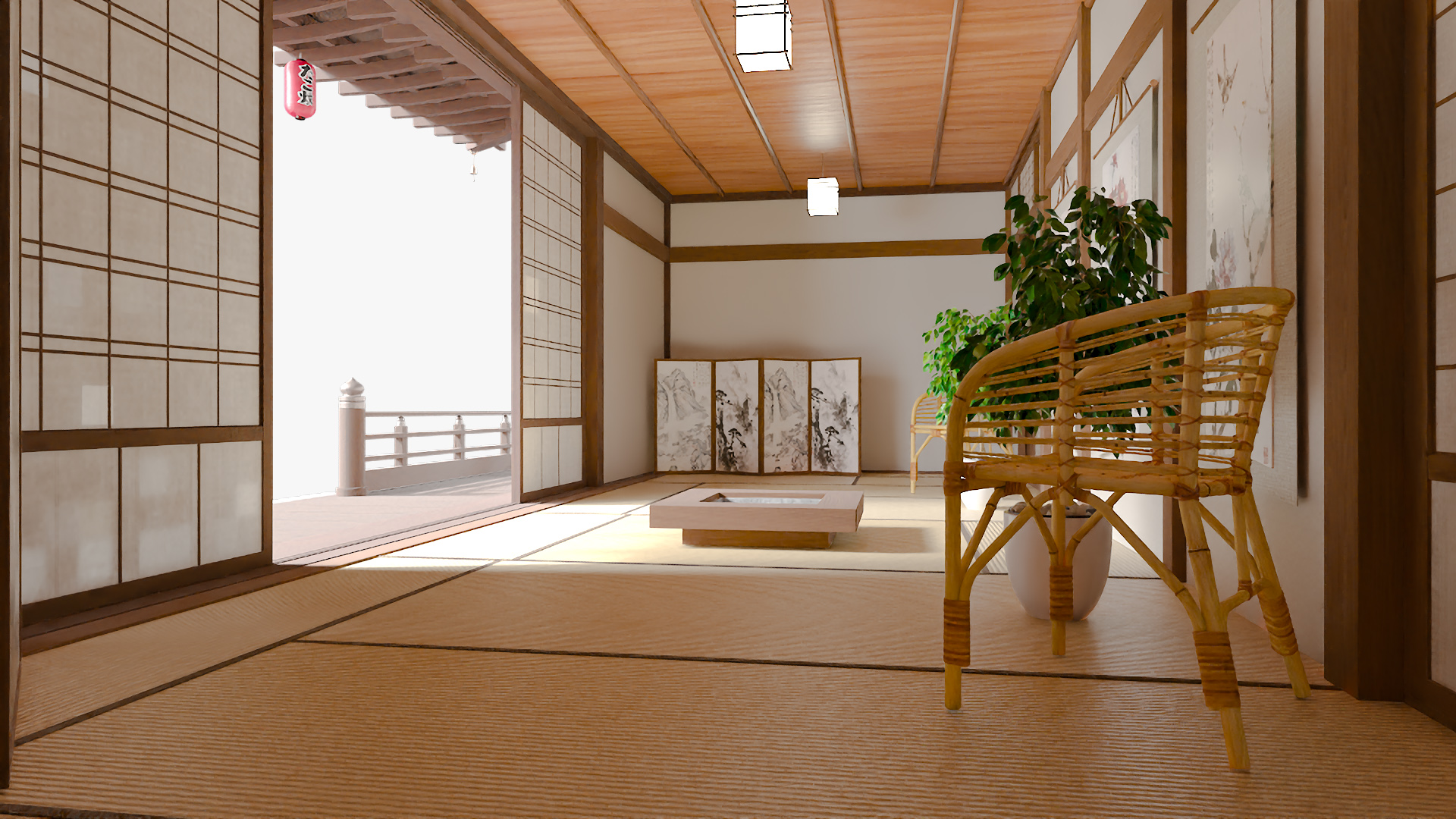 Japan Traditional House Full Interior 3D