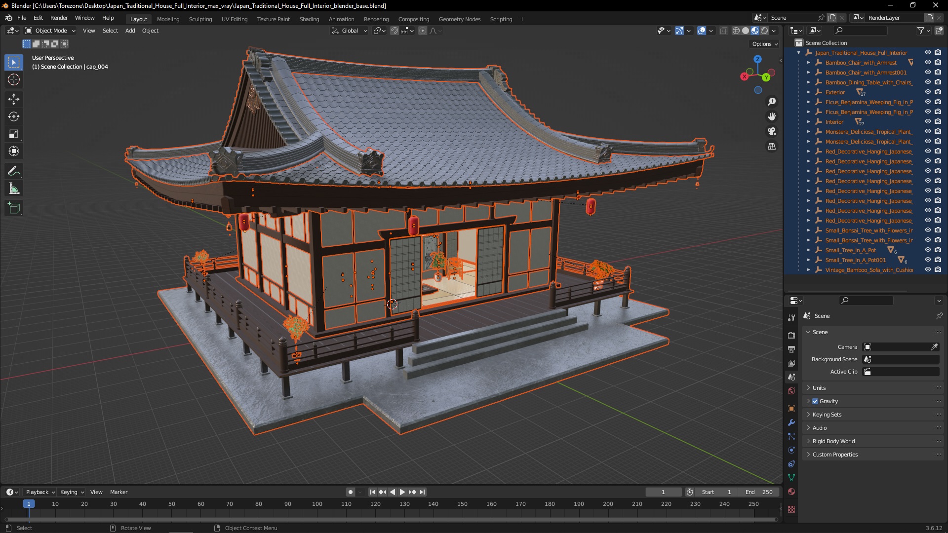 Japan Traditional House Full Interior 3D