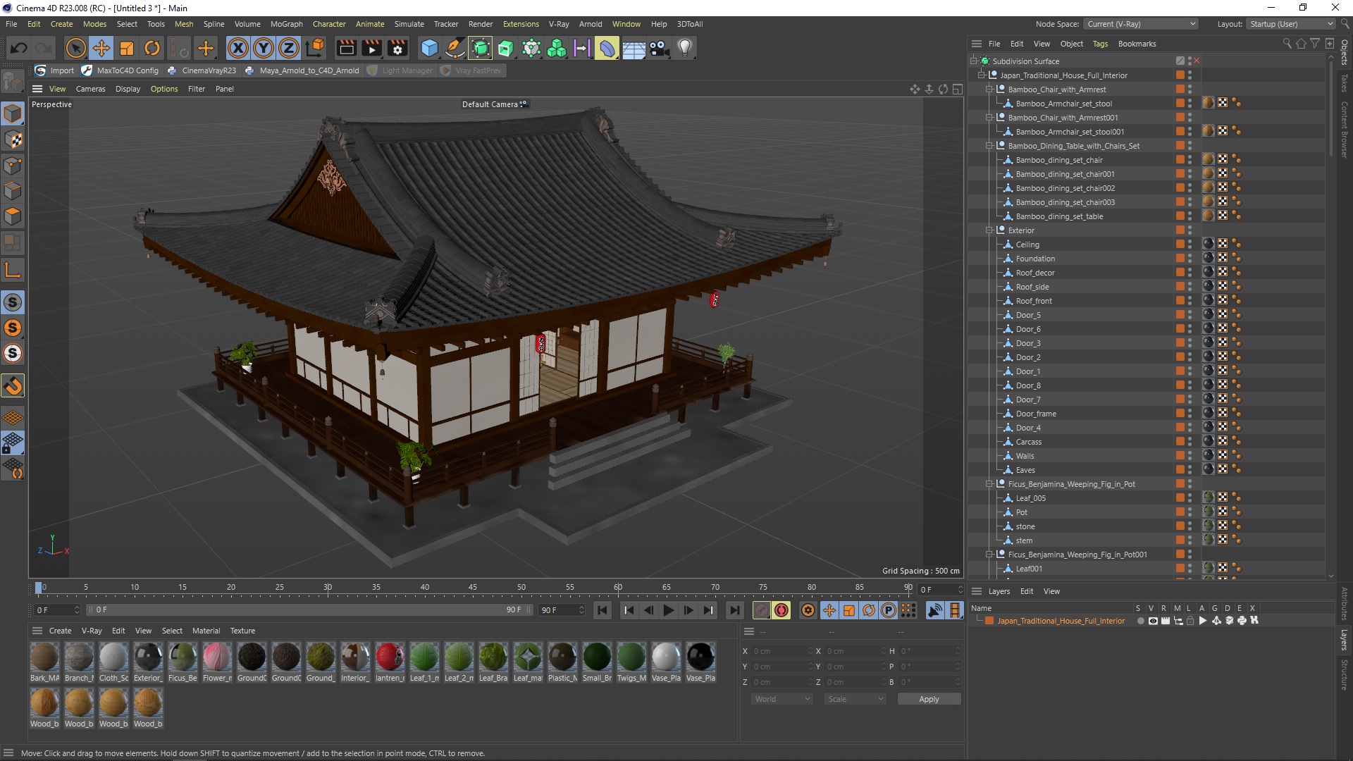 Japan Traditional House Full Interior 3D