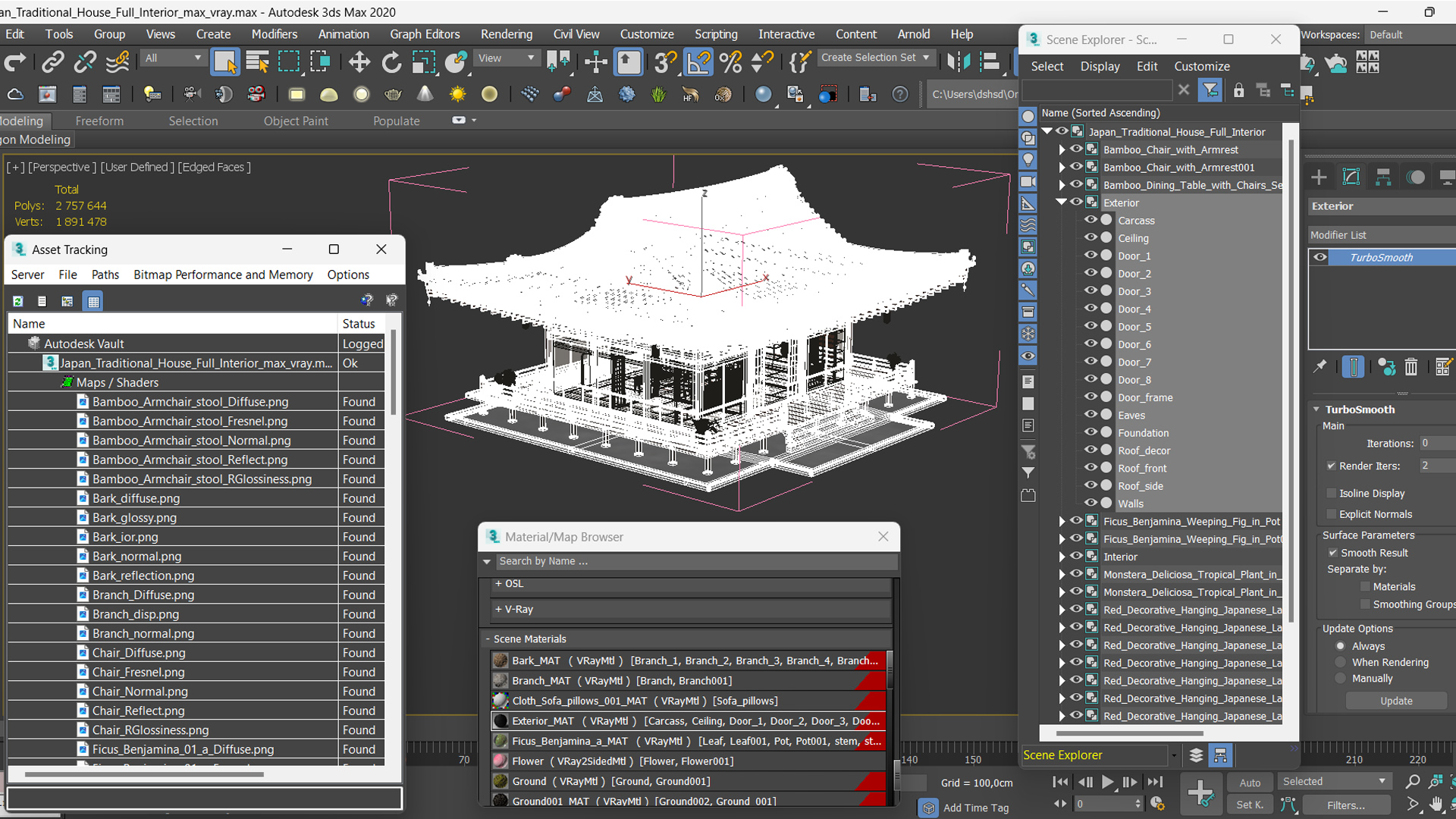 Japan Traditional House Full Interior 3D
