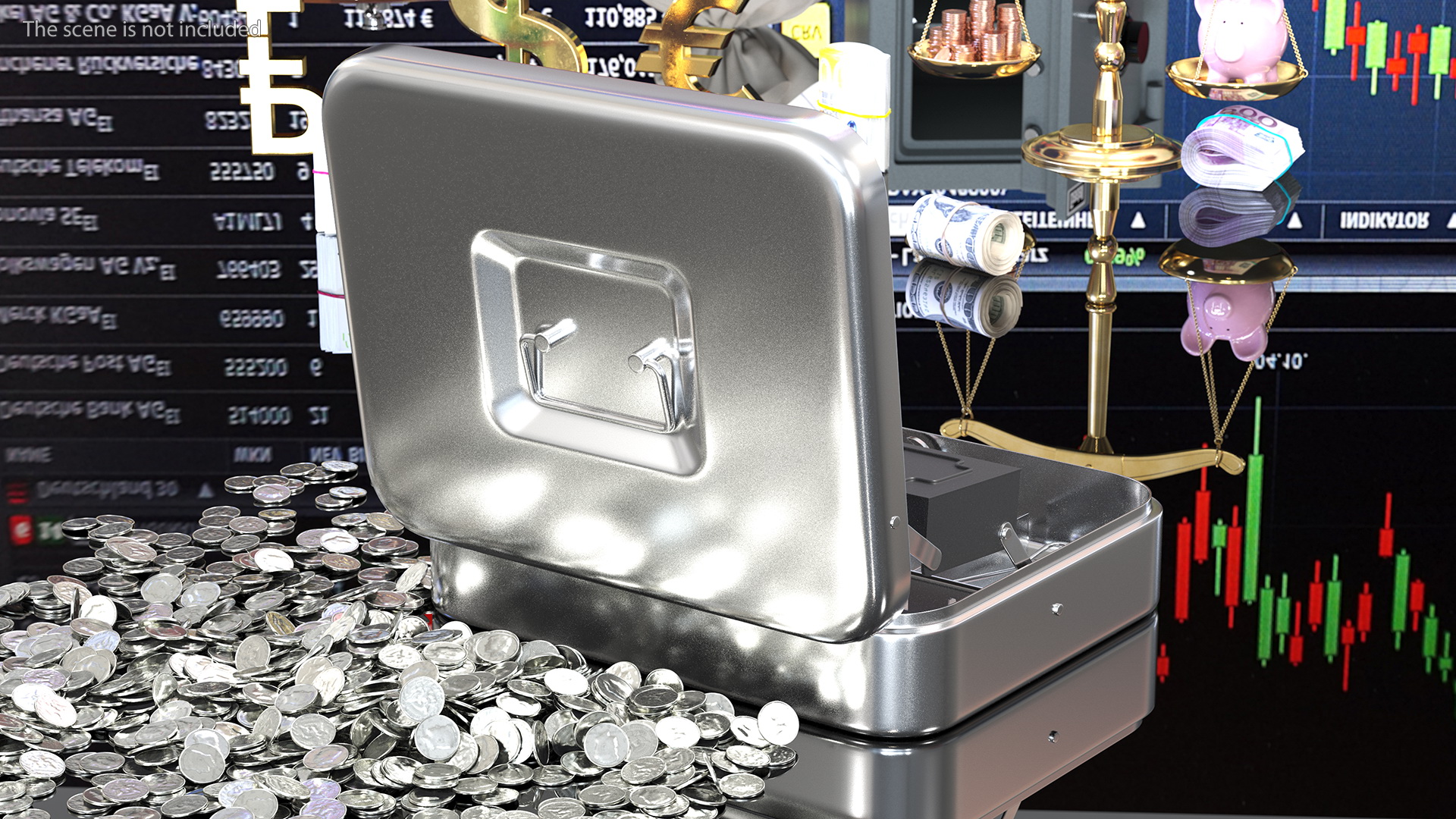 3D model Cash Box Gray Rigged