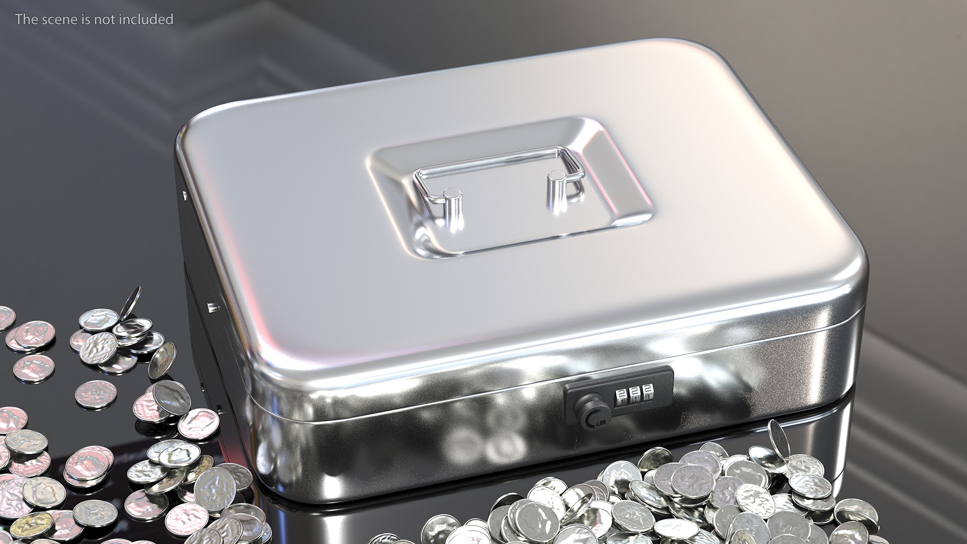 3D model Cash Box Gray Rigged