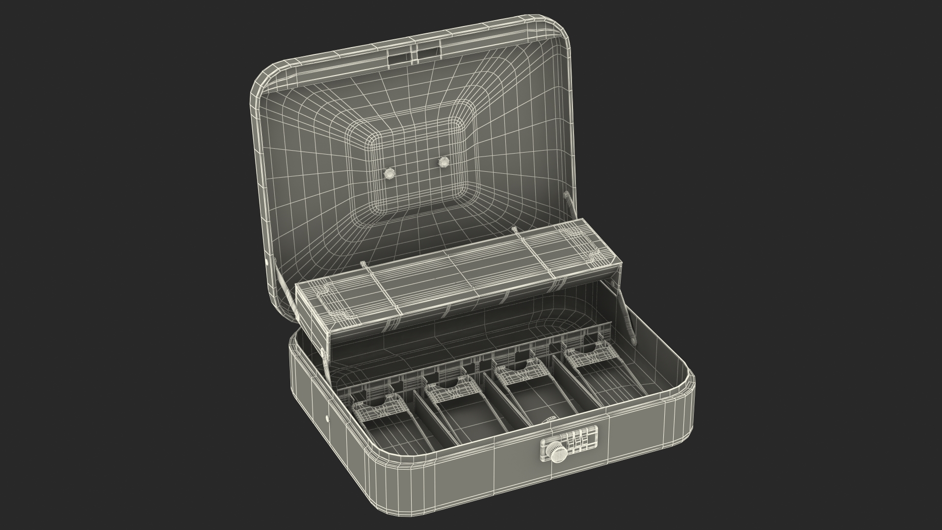 3D model Cash Box Gray Rigged