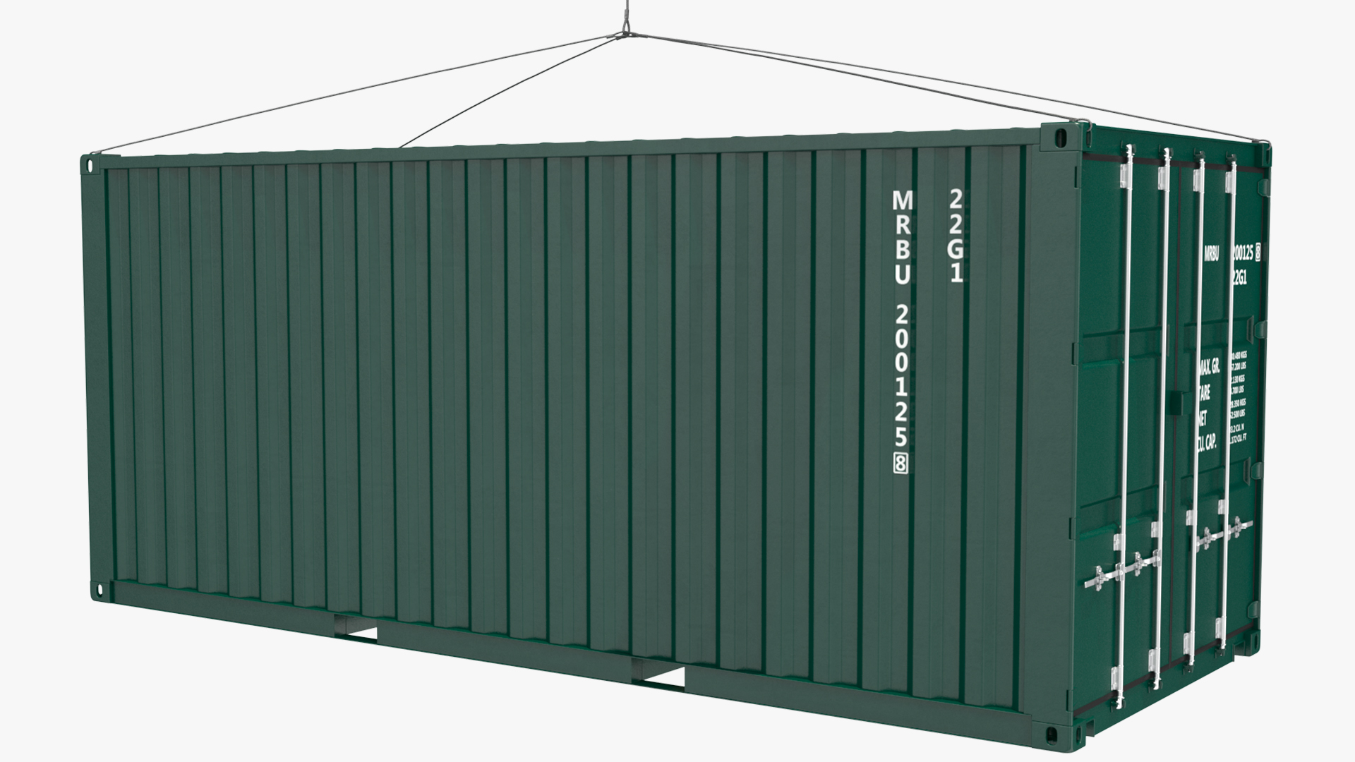 3D US Army Transport Helicopter With 20 ft ISO Container model