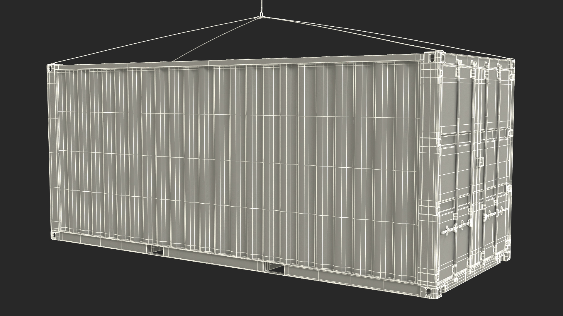 3D US Army Transport Helicopter With 20 ft ISO Container model