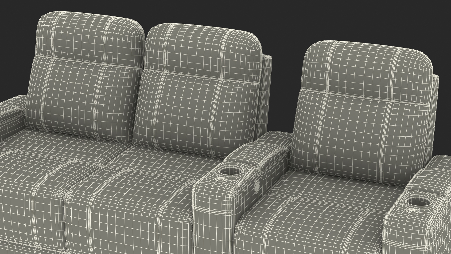 3D Valencia Home Theater Seating Row of 3 Loveseat Red