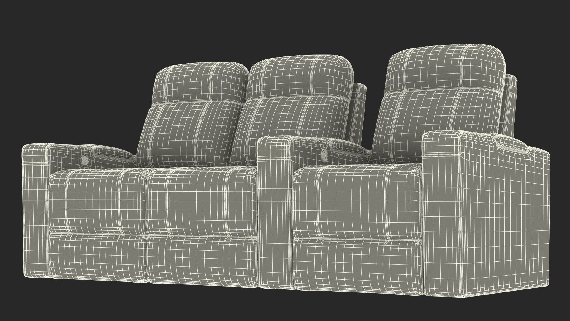 3D Valencia Home Theater Seating Row of 3 Loveseat Red