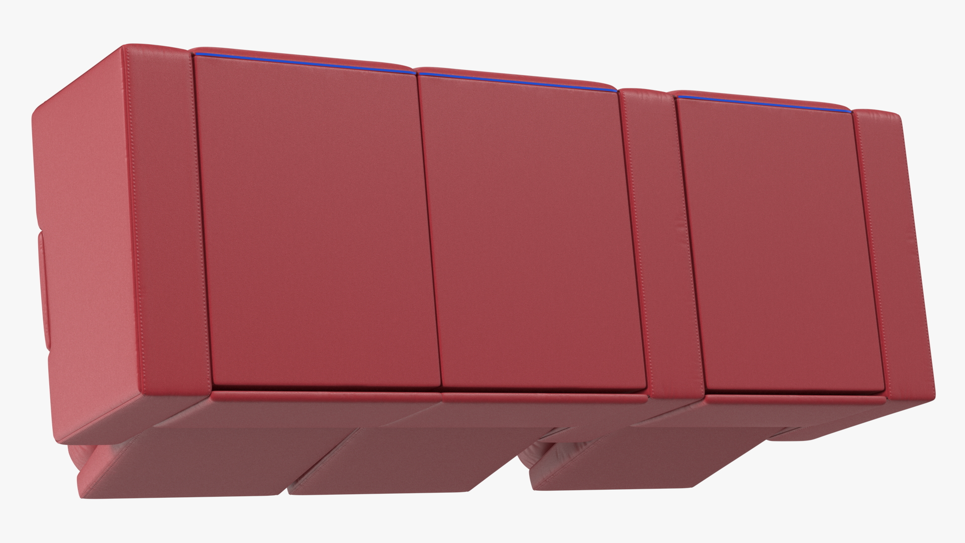 3D Valencia Home Theater Seating Row of 3 Loveseat Red