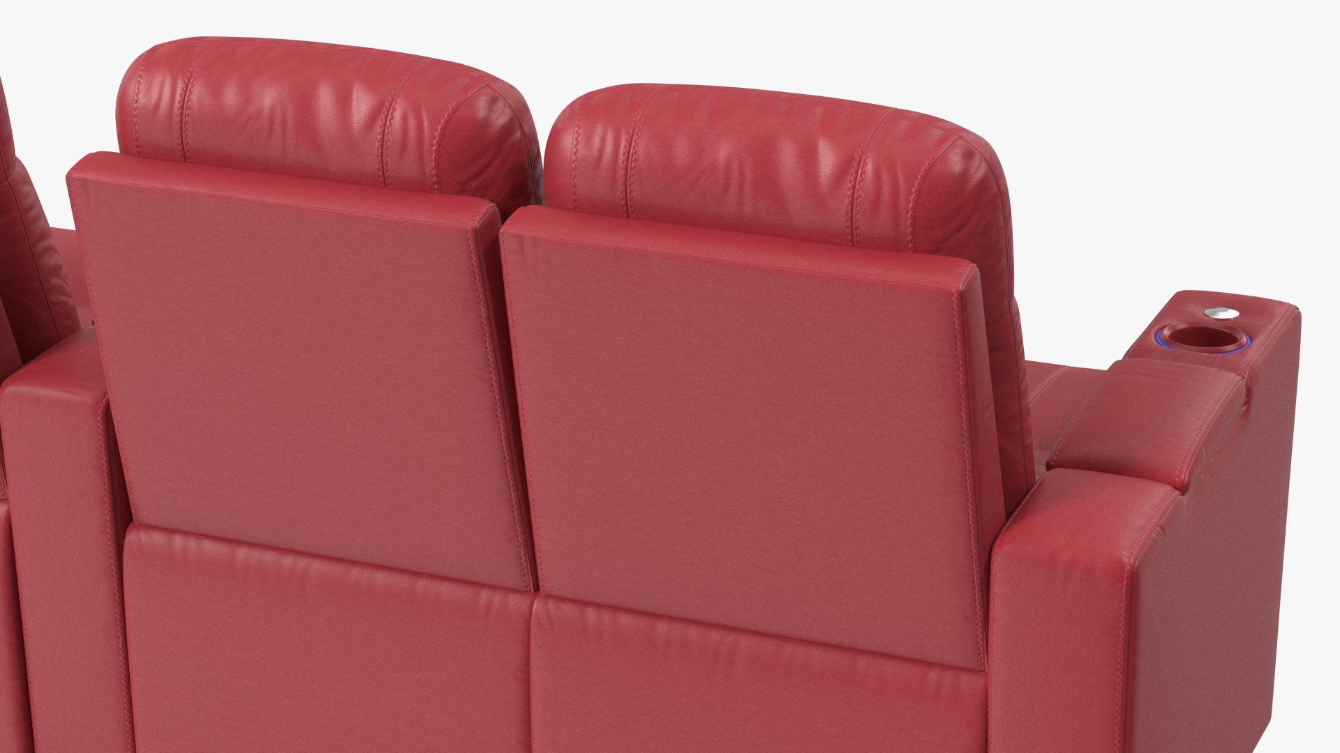 3D Valencia Home Theater Seating Row of 3 Loveseat Red
