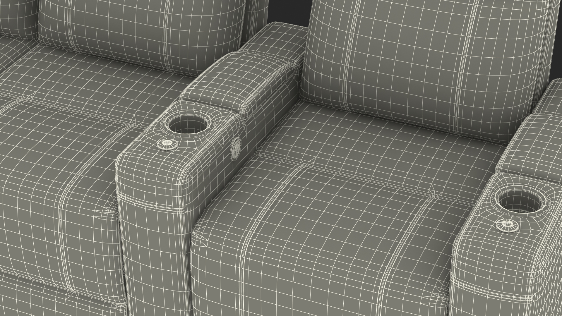 3D Valencia Home Theater Seating Row of 3 Loveseat Red