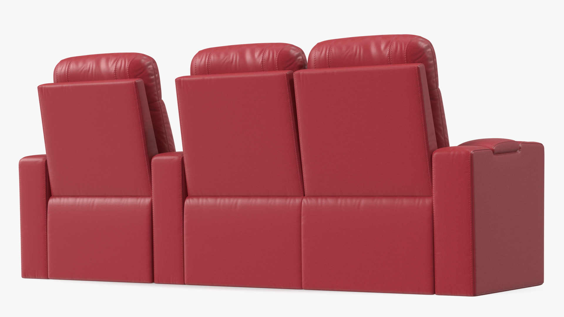 3D Valencia Home Theater Seating Row of 3 Loveseat Red