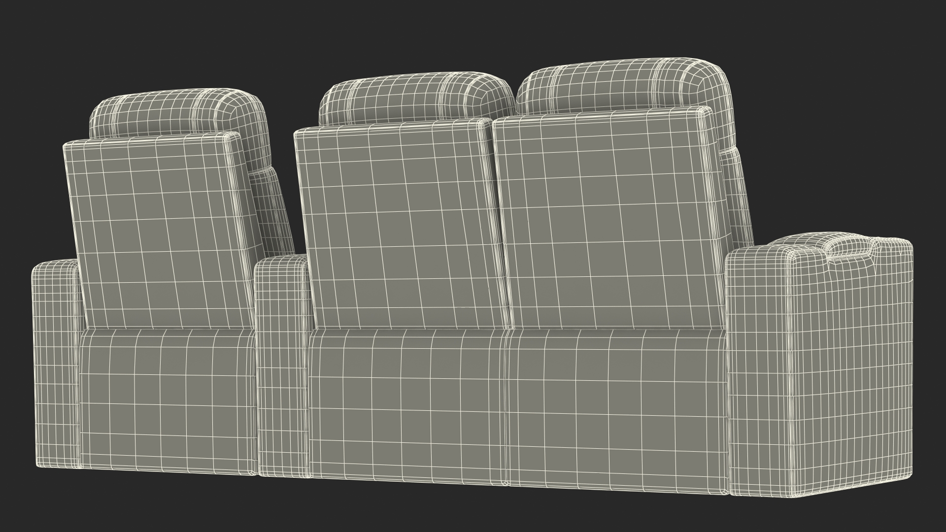3D Valencia Home Theater Seating Row of 3 Loveseat Red