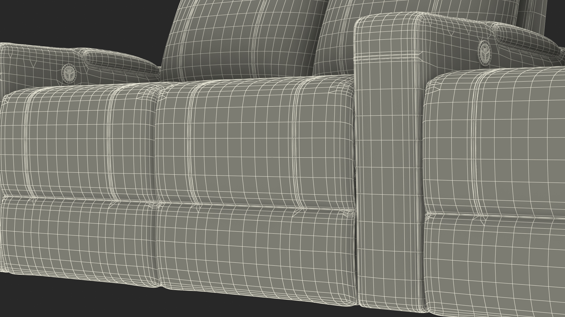 3D Valencia Home Theater Seating Row of 3 Loveseat Red