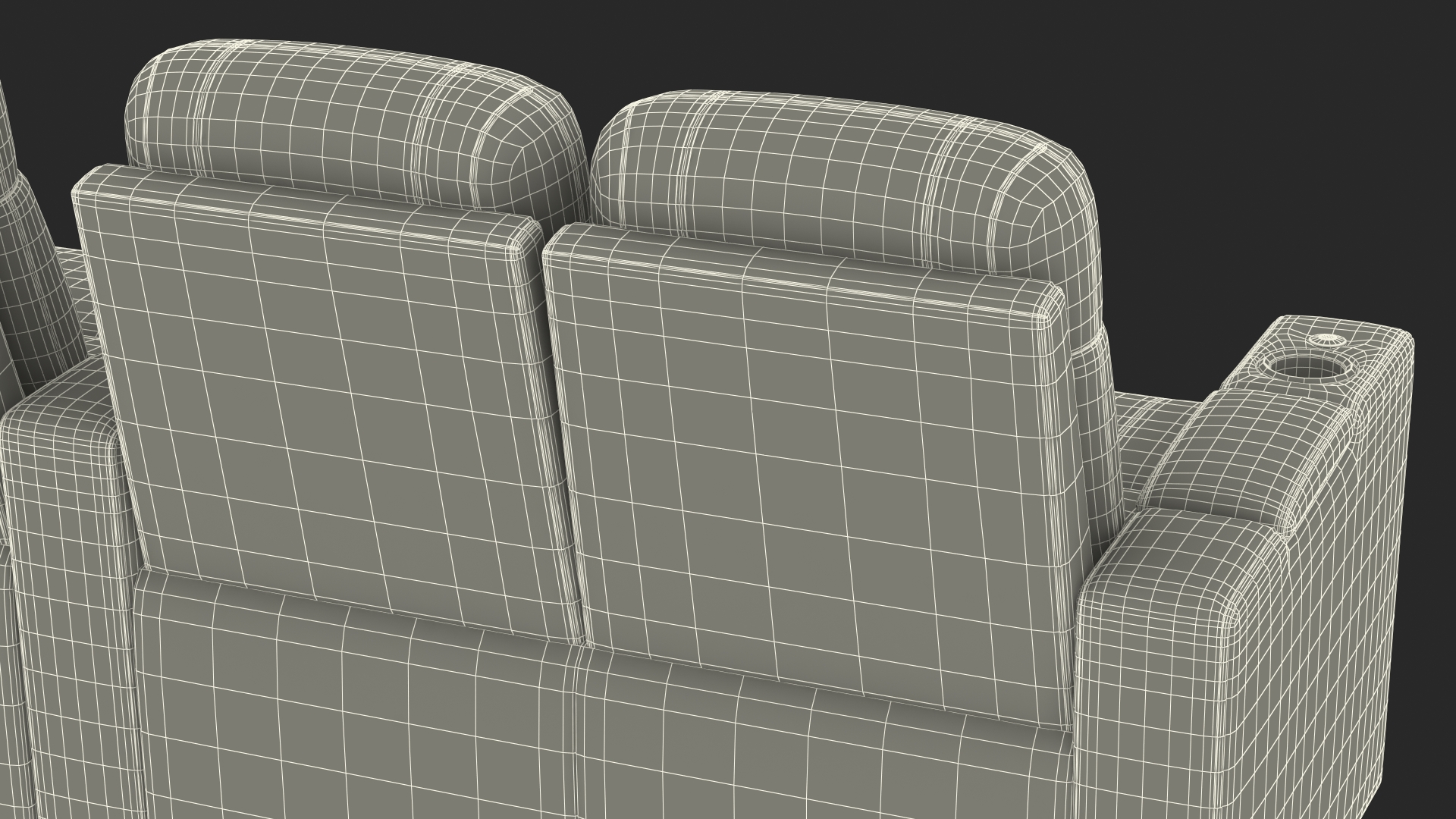 3D Valencia Home Theater Seating Row of 3 Loveseat Red