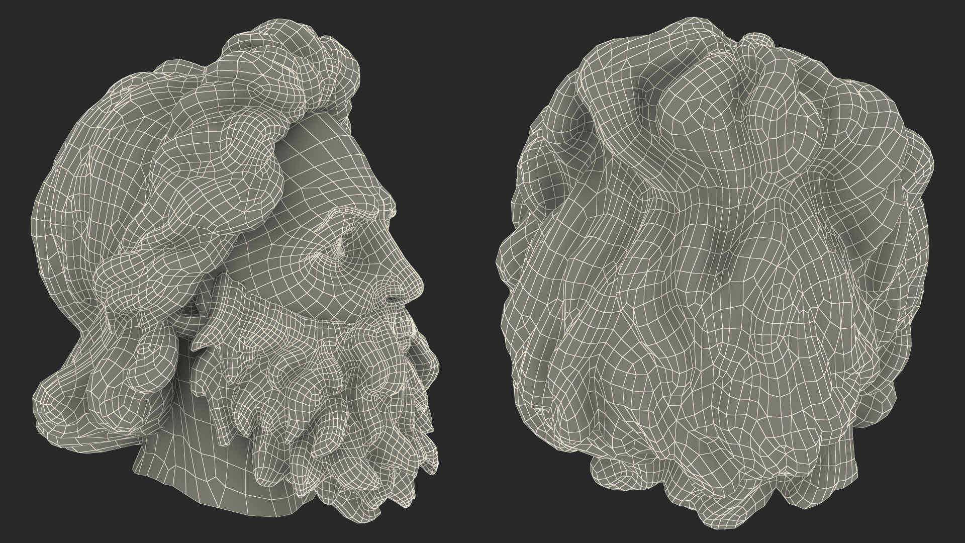 3D model Poseidon Head Marble