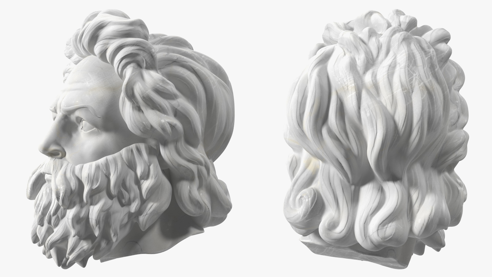 3D model Poseidon Head Marble