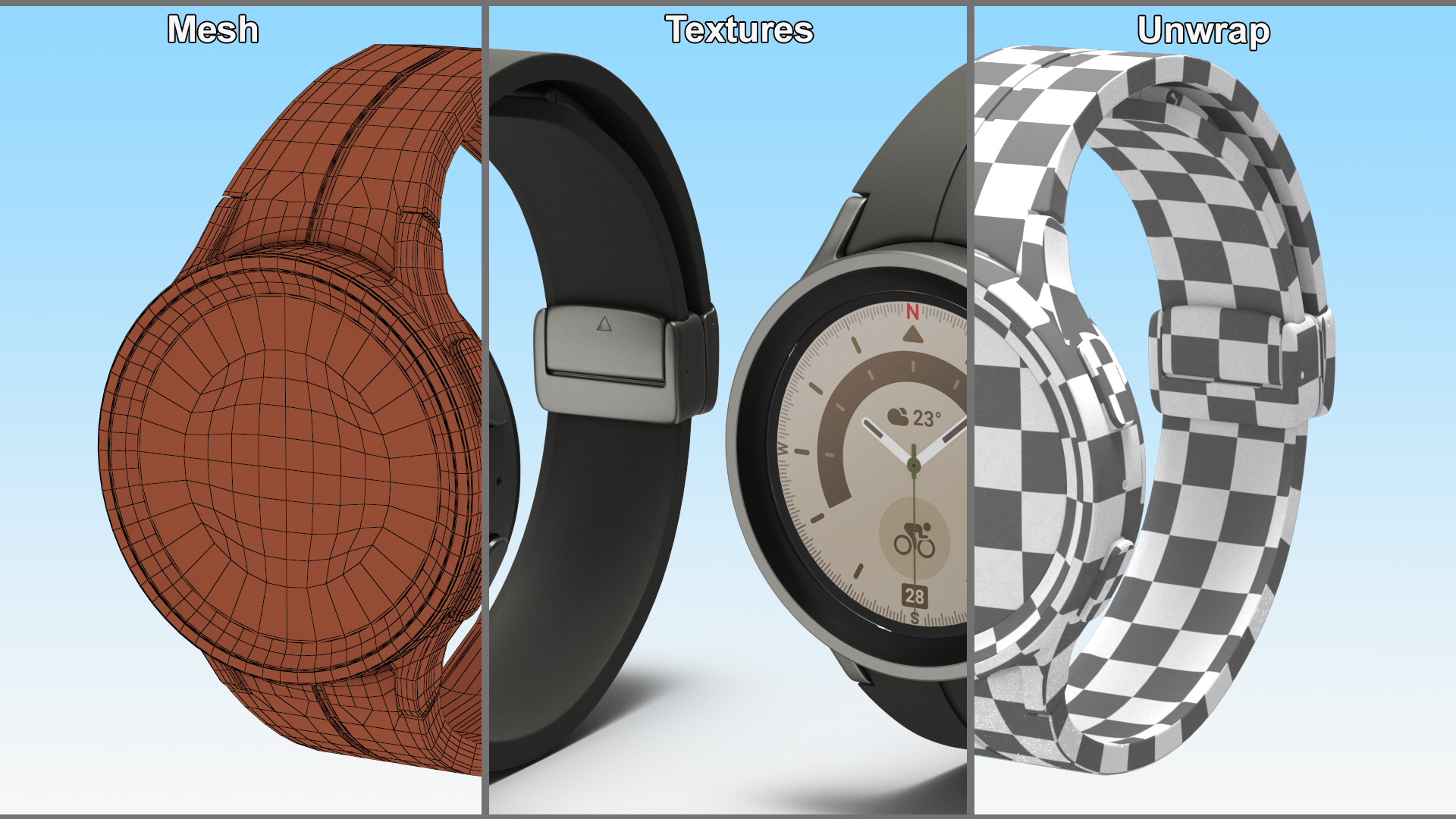 3D Gray Samsung Galaxy Watch 5 Pro 45mm