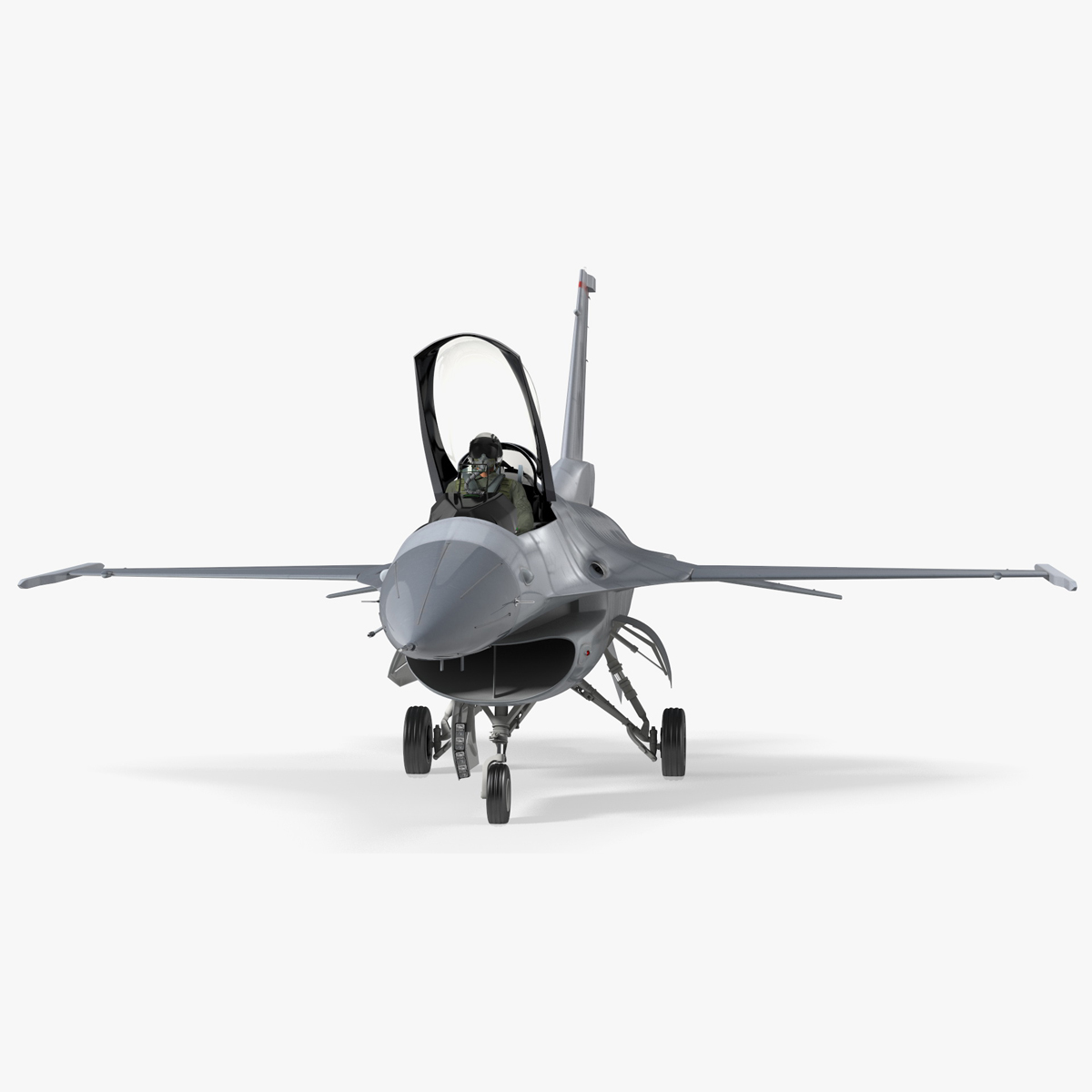 3D model Fighter F 16 Fighting Falcon US Air Force With a Pilot Rigged for Cinema 4D