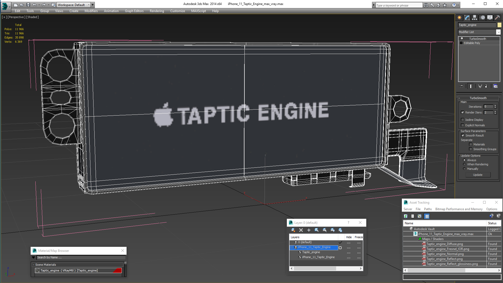 3D iPhone 11 Taptic Engine model