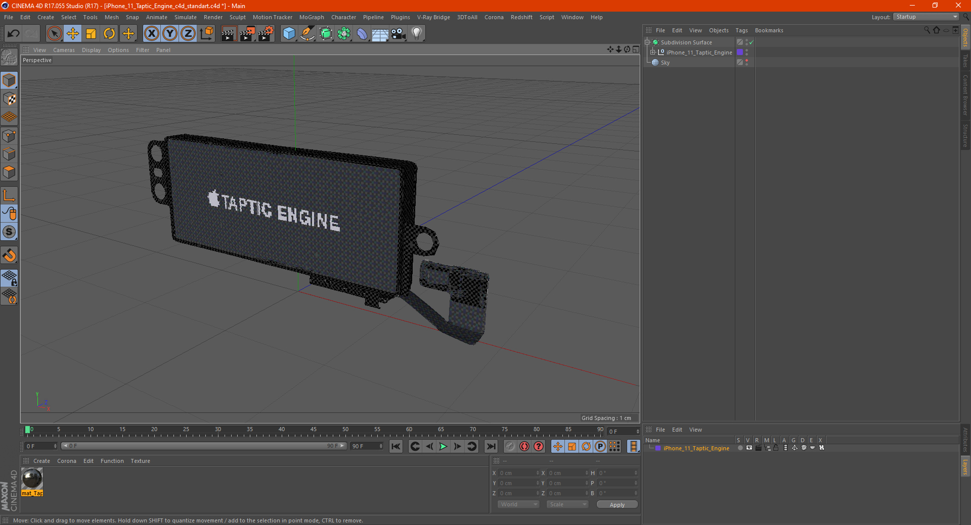 3D iPhone 11 Taptic Engine model