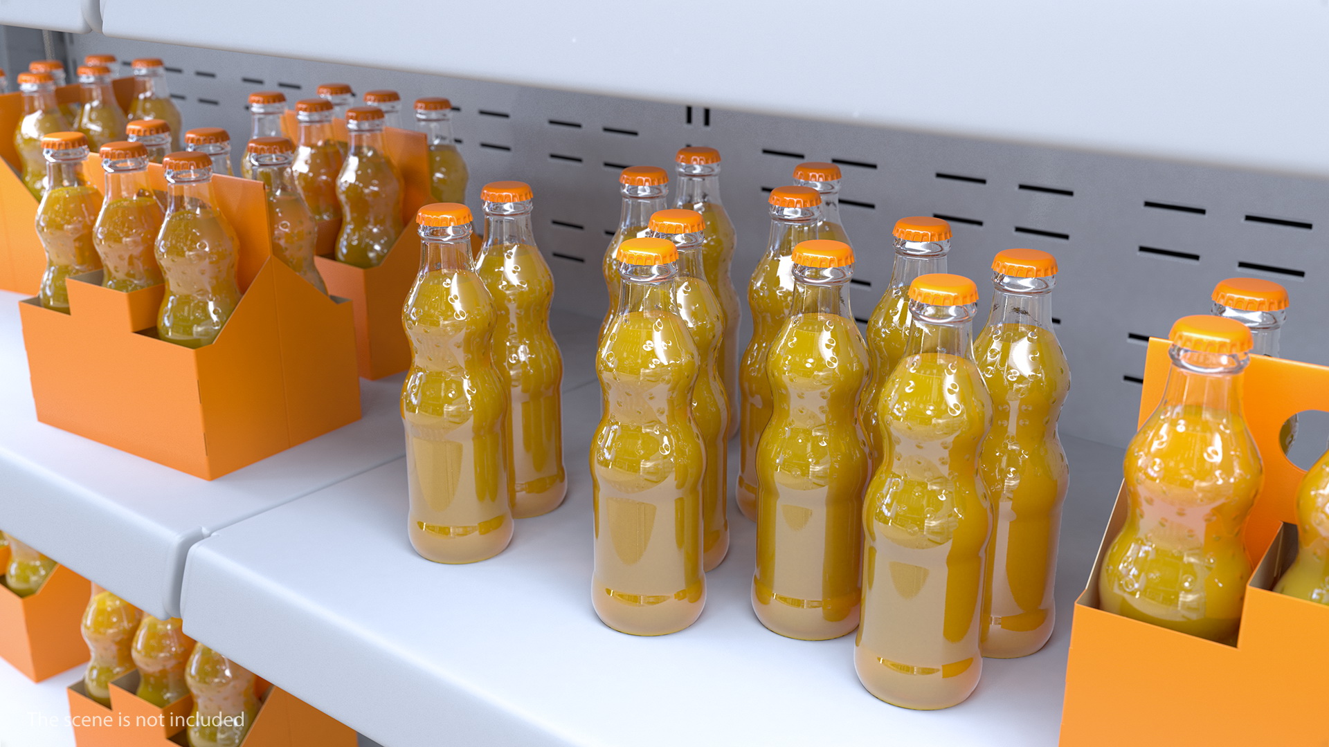 24 Orange Glass Bottle Case 3D
