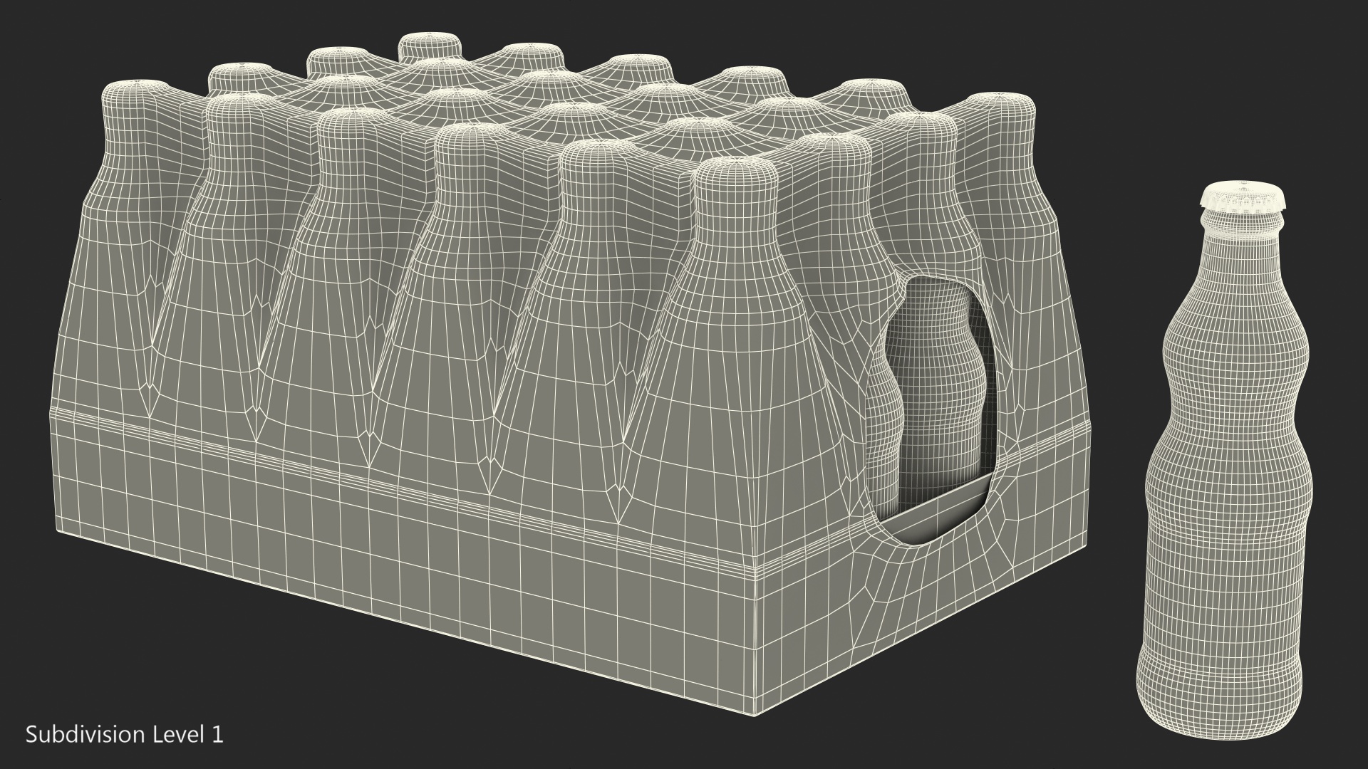 24 Orange Glass Bottle Case 3D
