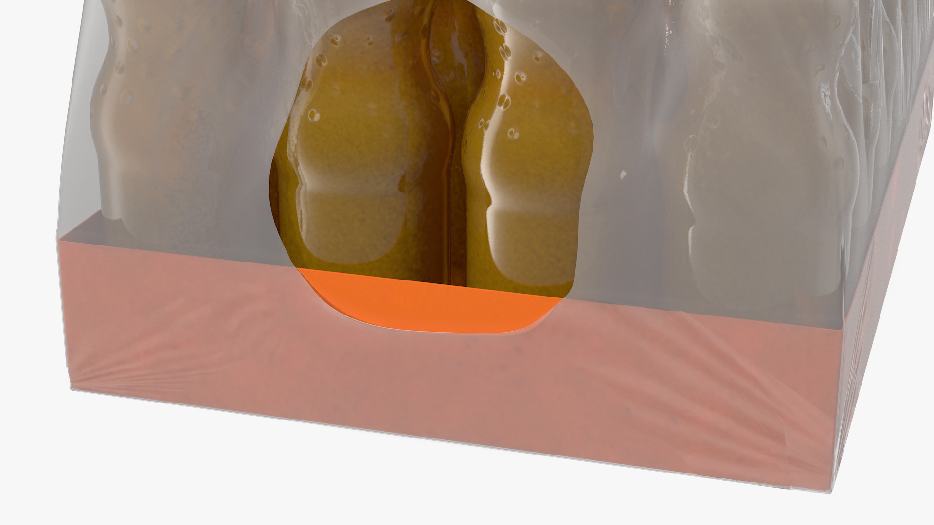 24 Orange Glass Bottle Case 3D
