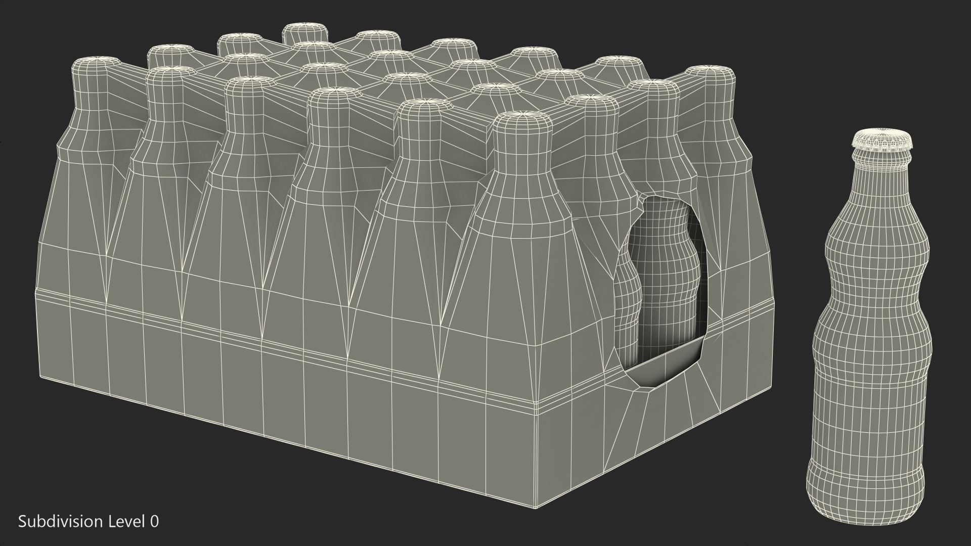 24 Orange Glass Bottle Case 3D