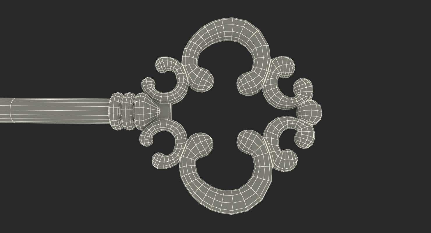 3D Old Key In Keyhole model