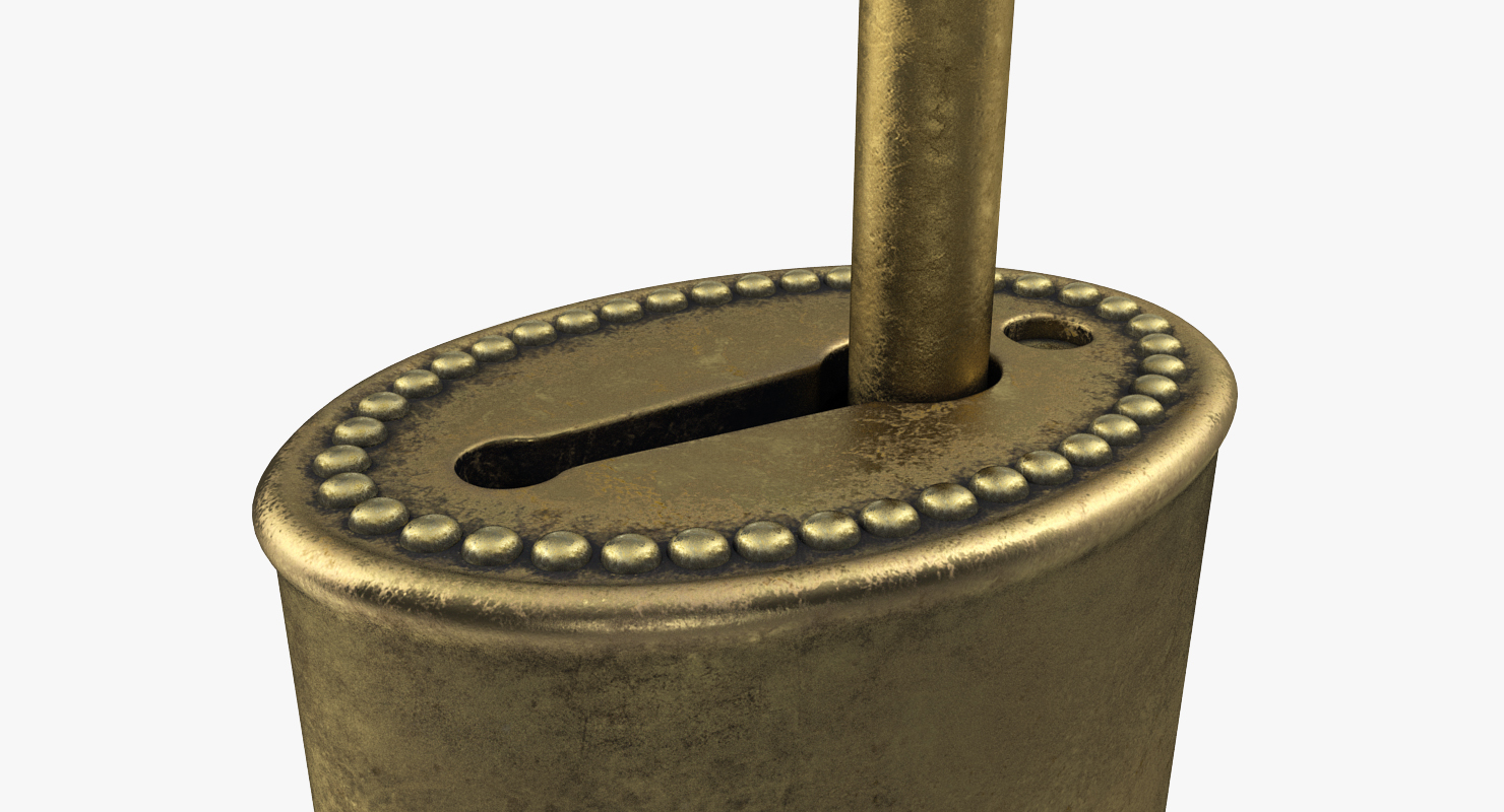 3D Old Key In Keyhole model