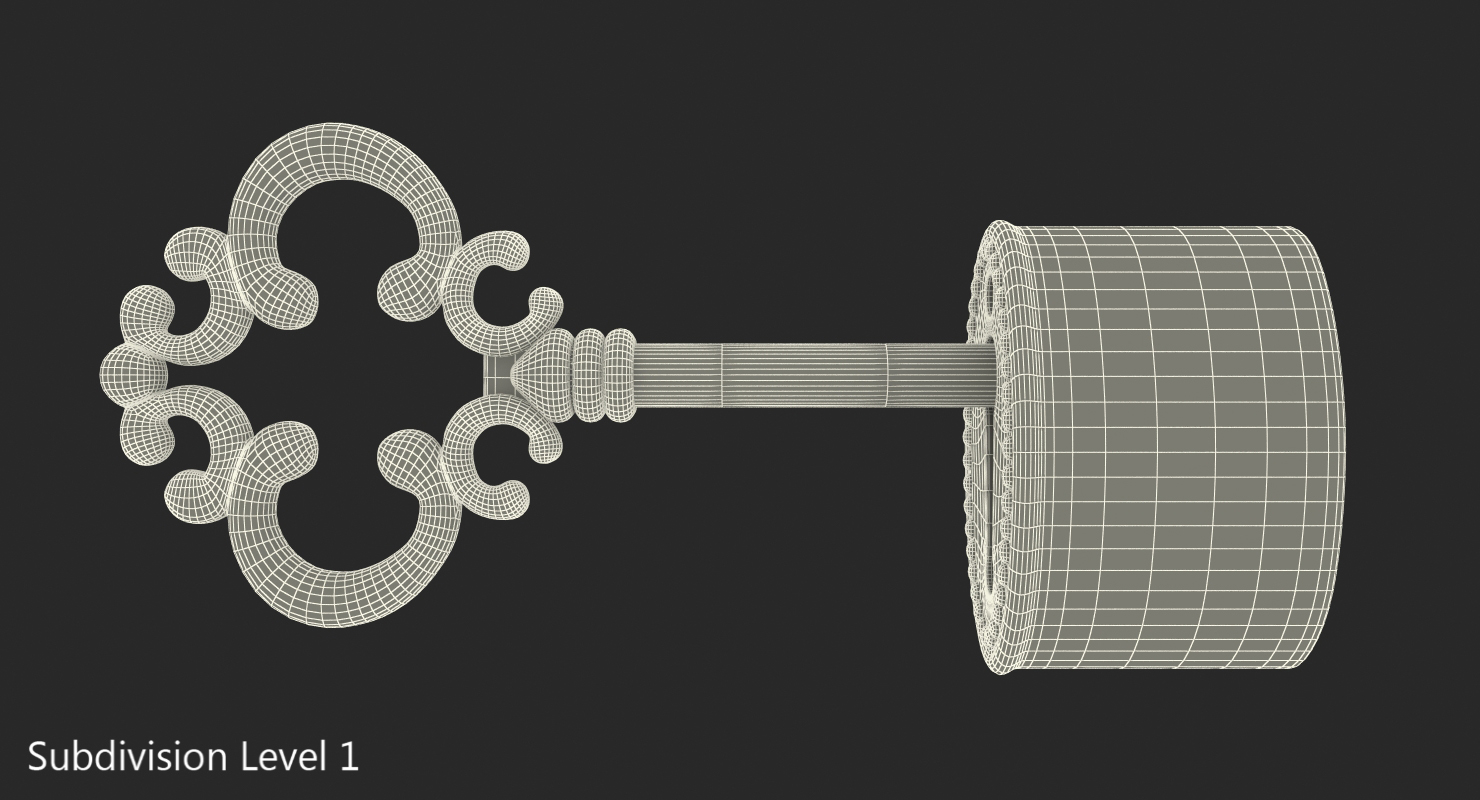 3D Old Key In Keyhole model