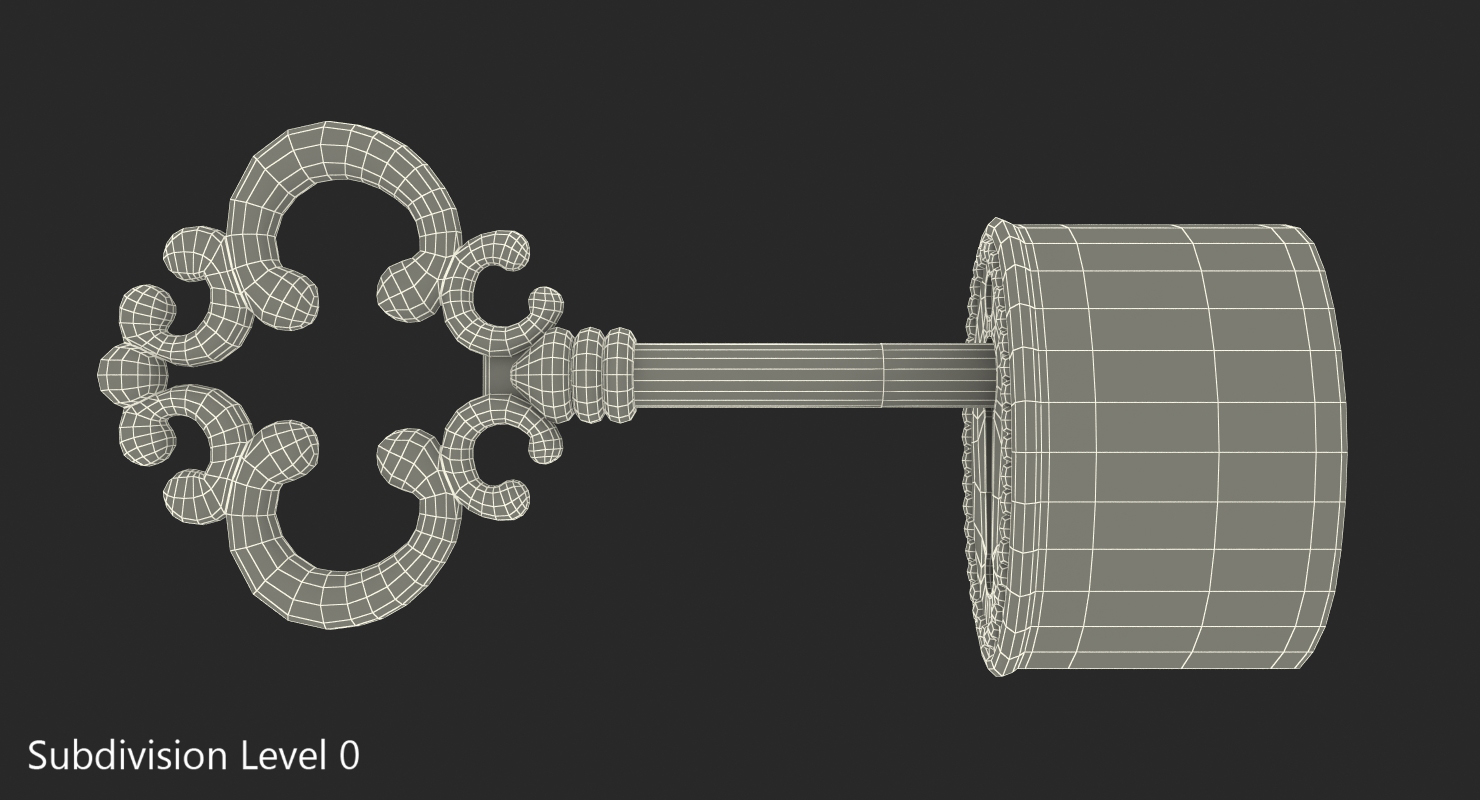 3D Old Key In Keyhole model