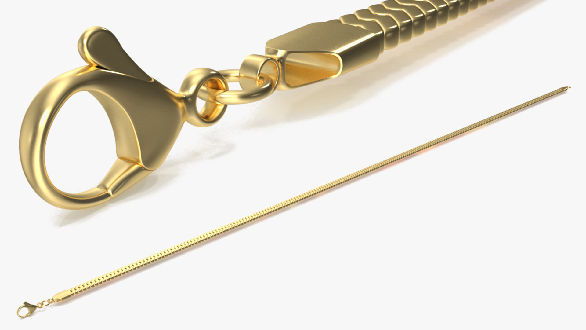 Golden Herringbone Chain 3D model