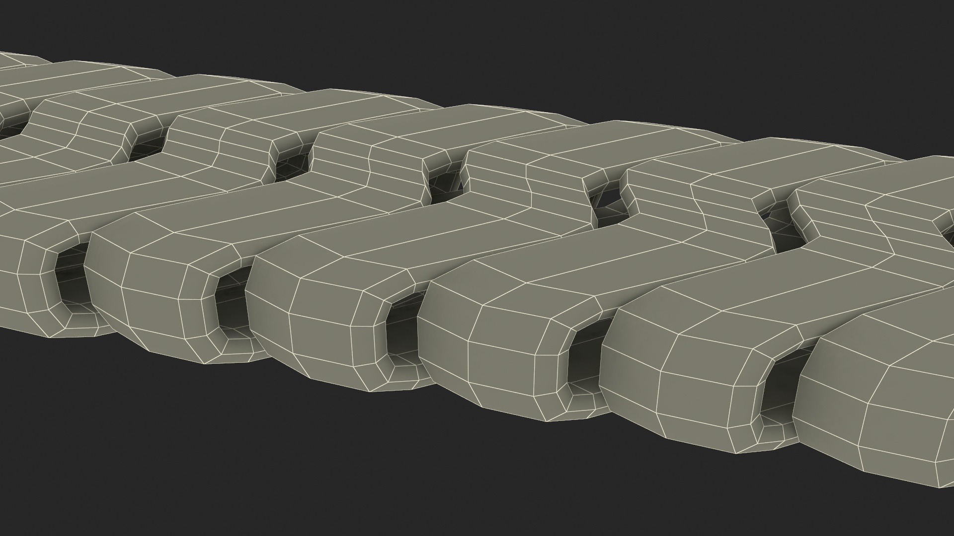 Golden Herringbone Chain 3D model