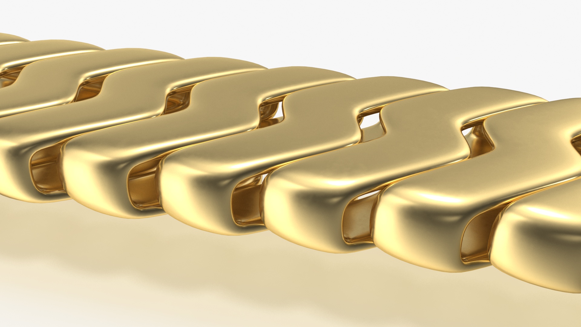 Golden Herringbone Chain 3D model